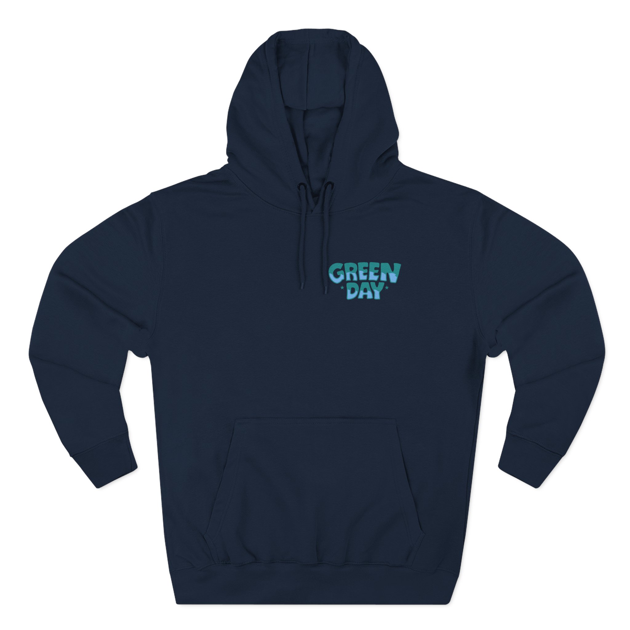 Green Day Blue Skull Three-Panel Fleece Hoodie