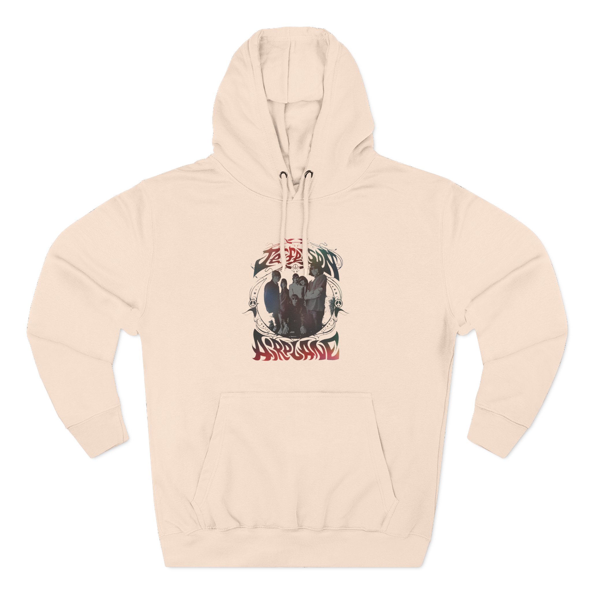 Jefferson Airplane Rainbow Band Photo Three-Panel Fleece Hoodie