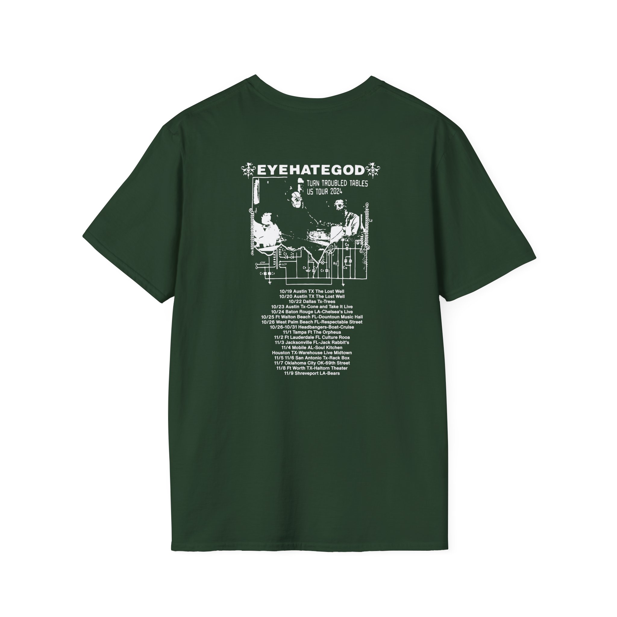 Eyehategod Turn Troubled Tables Us Tour Unisex Softstyle T-Shirt