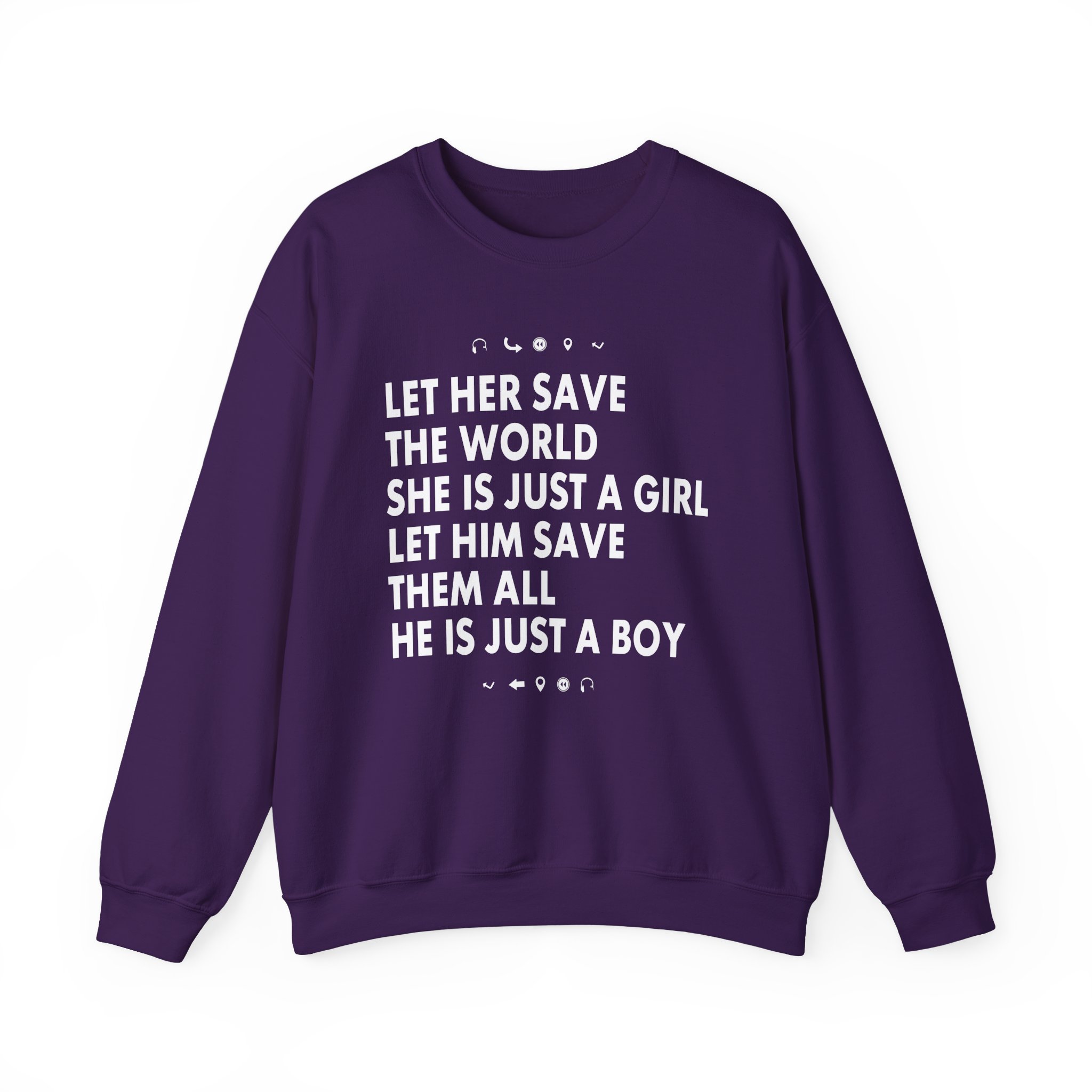 Aurora Let Her Save the World She is Just a Girl Let Him Save Them All He is Just a Boy Unisex Heavy Blendâ„¢ Crewneck Sweatshirt