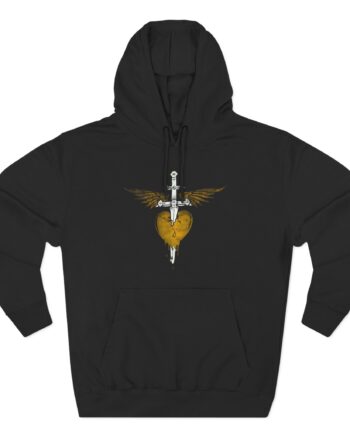 Bon Jovi Bon Jovi Gold Heart & Dagger Three-Panel Fleece Hoodie