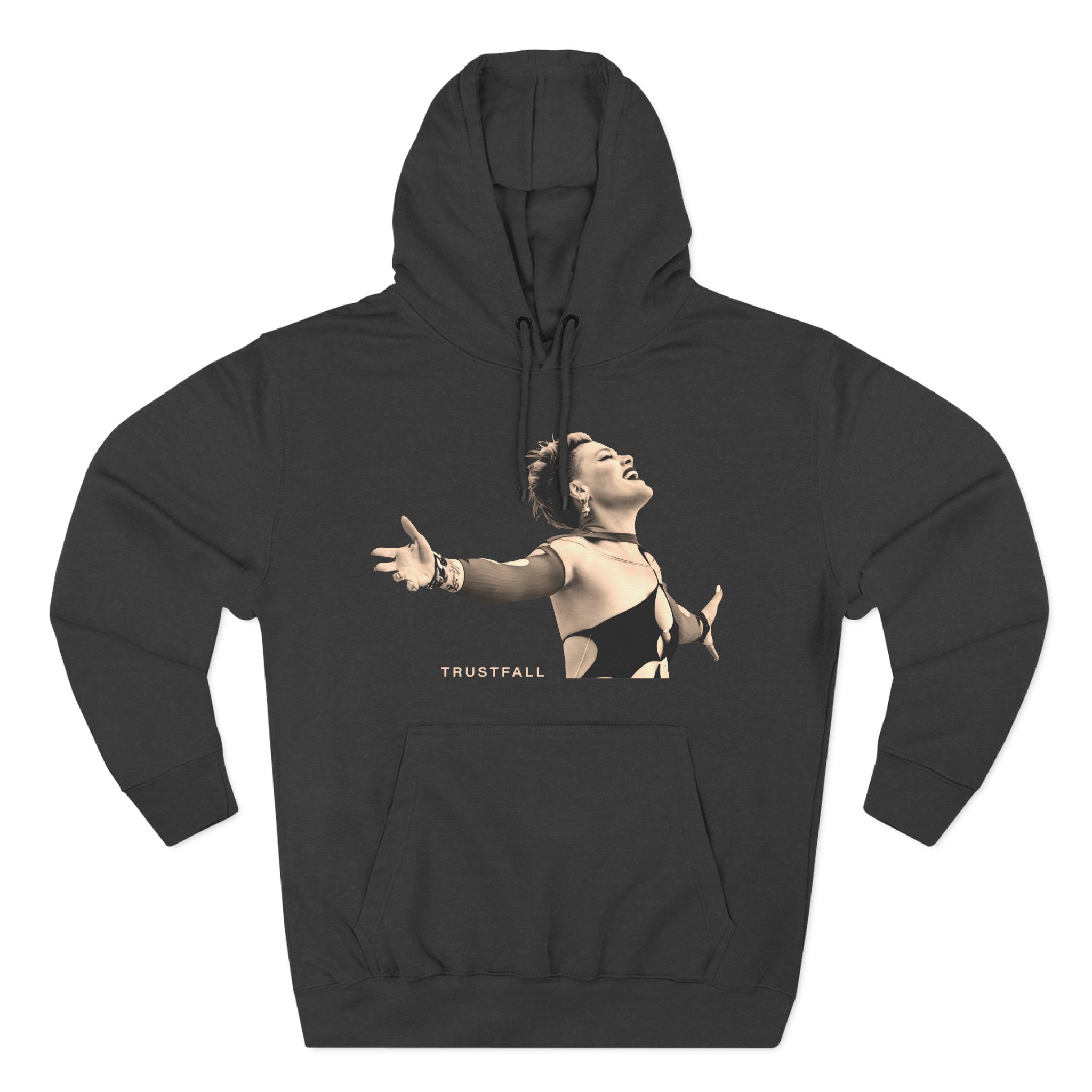 Pink Trustfall Praise Three-Panel Fleece Hoodie