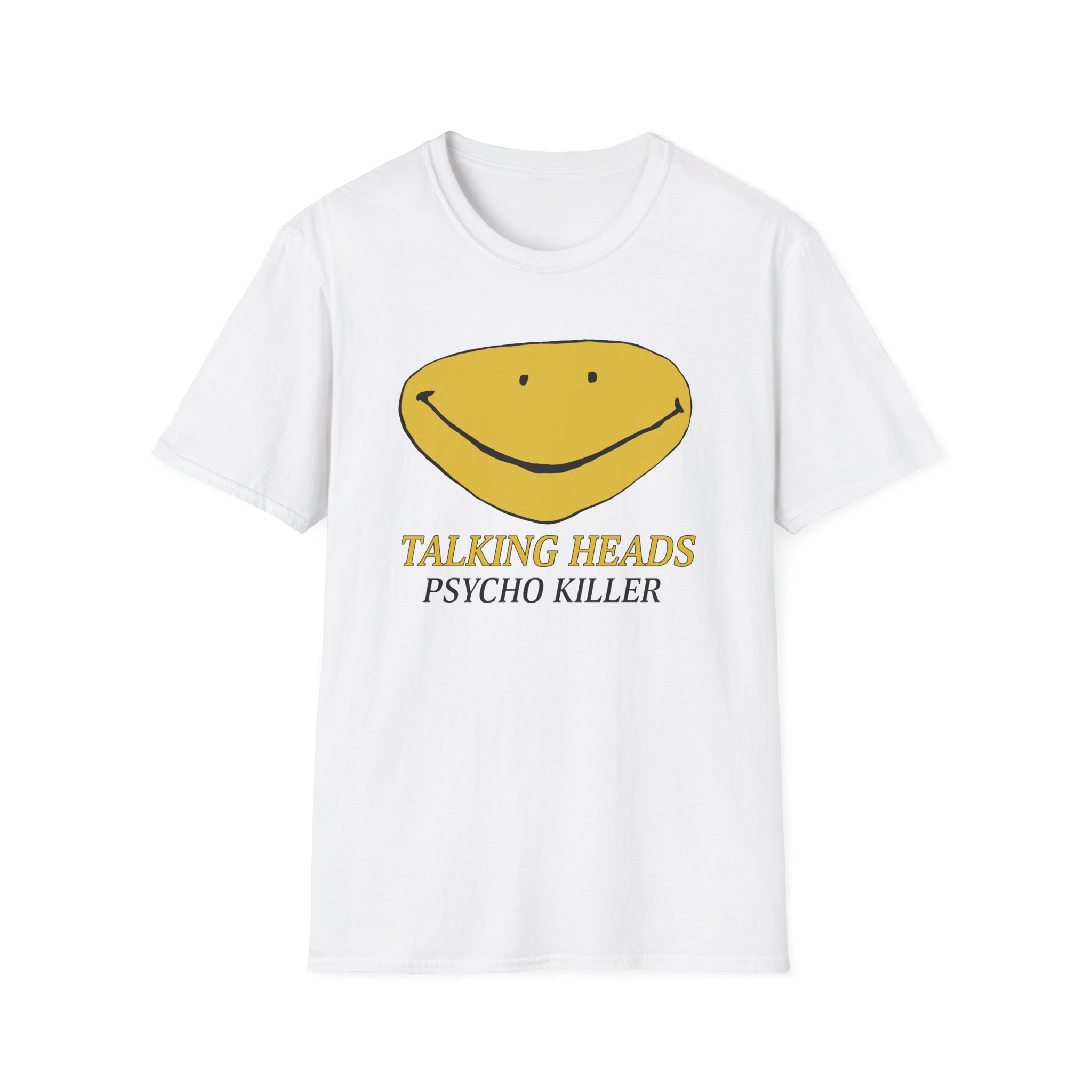Talking Heads Smiley Face Psycho Killer Unisex Softstyle T-Shirt