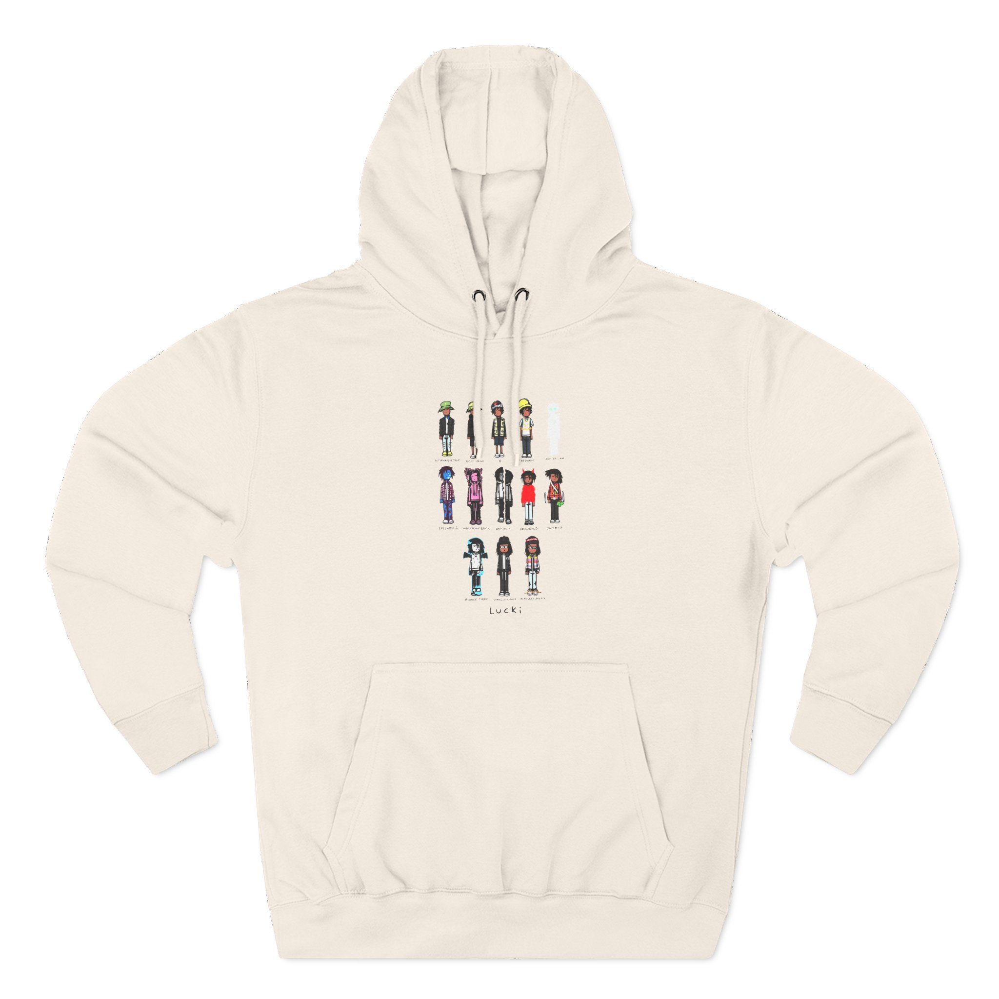 Lucki Eck$ Discography Evolution Three-Panel Fleece Hoodie