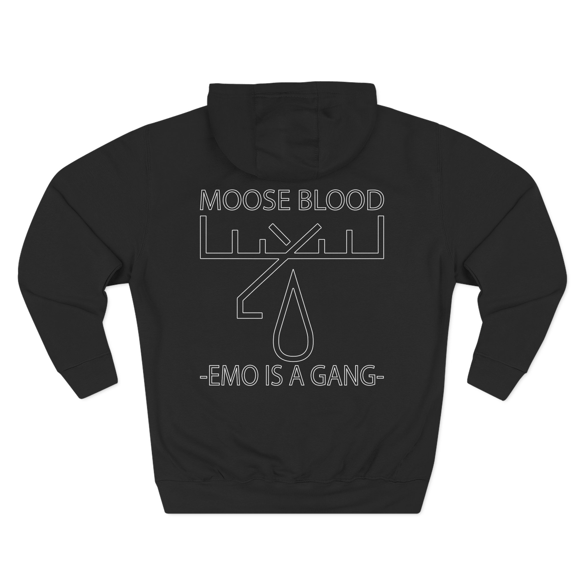 Moose Blood Emo is a Gang Three-Panel Fleece Hoodie