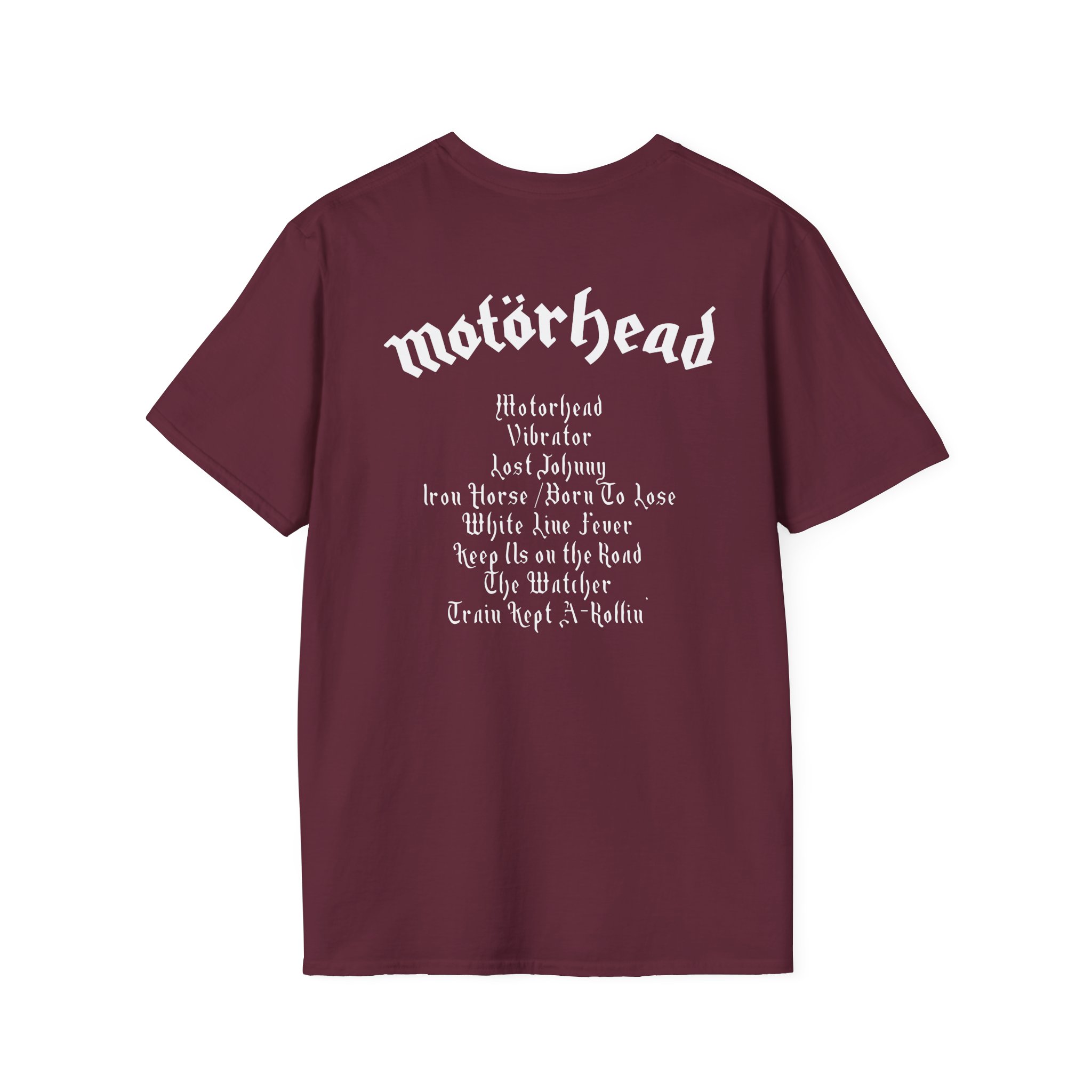 Lemmy Motörhead Tracklist Unisex Softstyle T-Shirt