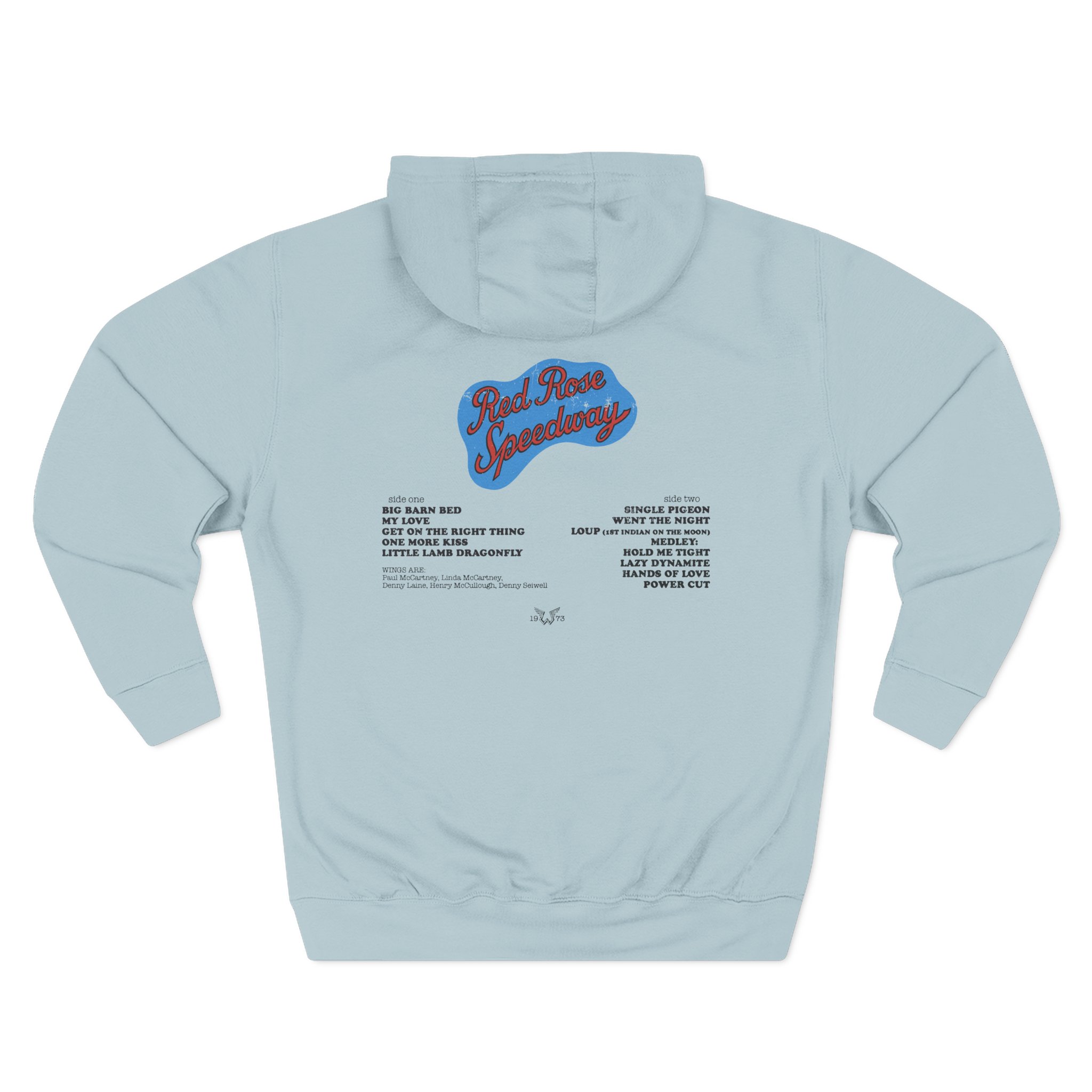 Wings Red Rose Three-Panel Fleece Hoodie