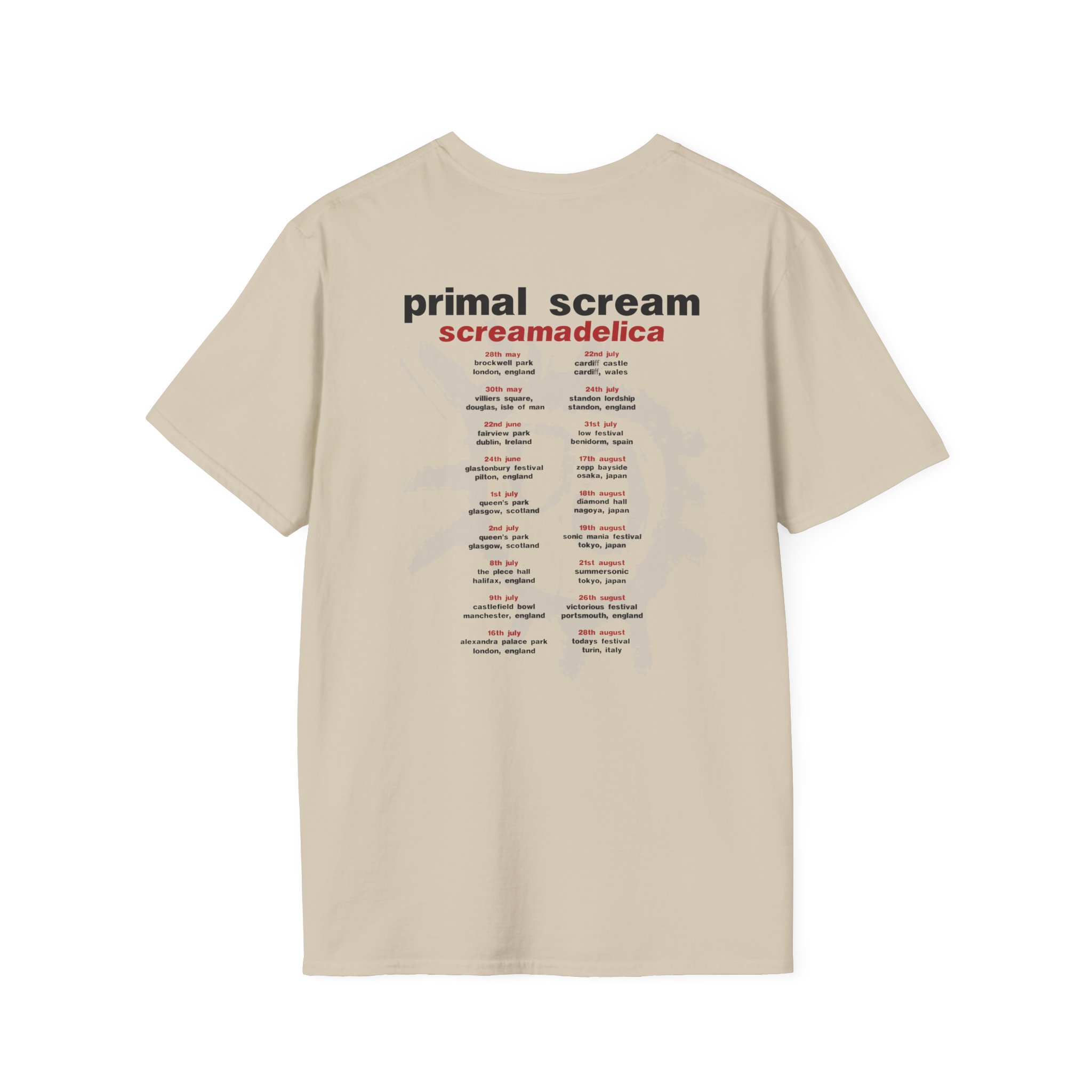 Primal Scream Screamadelica Tour Unisex Softstyle T-Shirt