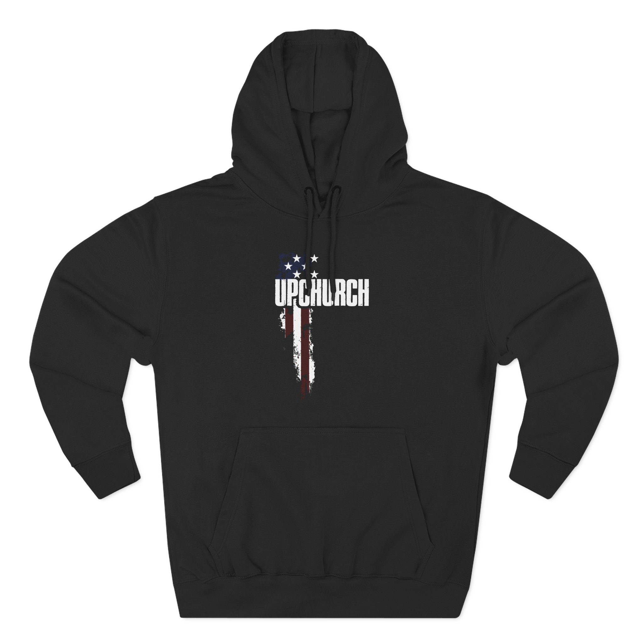 Upchurch Family American Flag Graphic Three-Panel Fleece Hoodie