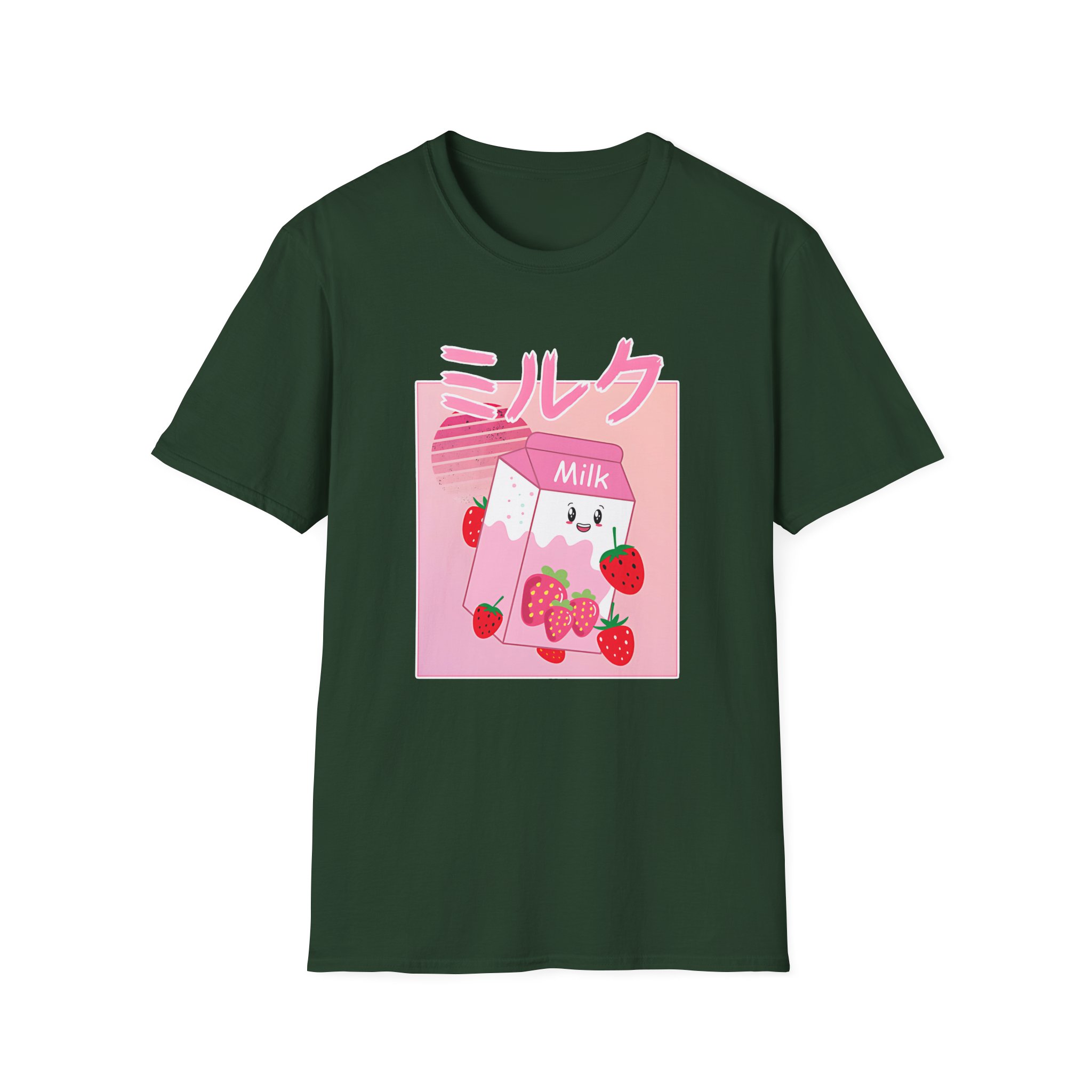 Georgenotfound Anime Strawberry Milk Shake Unisex Softstyle T-Shirt