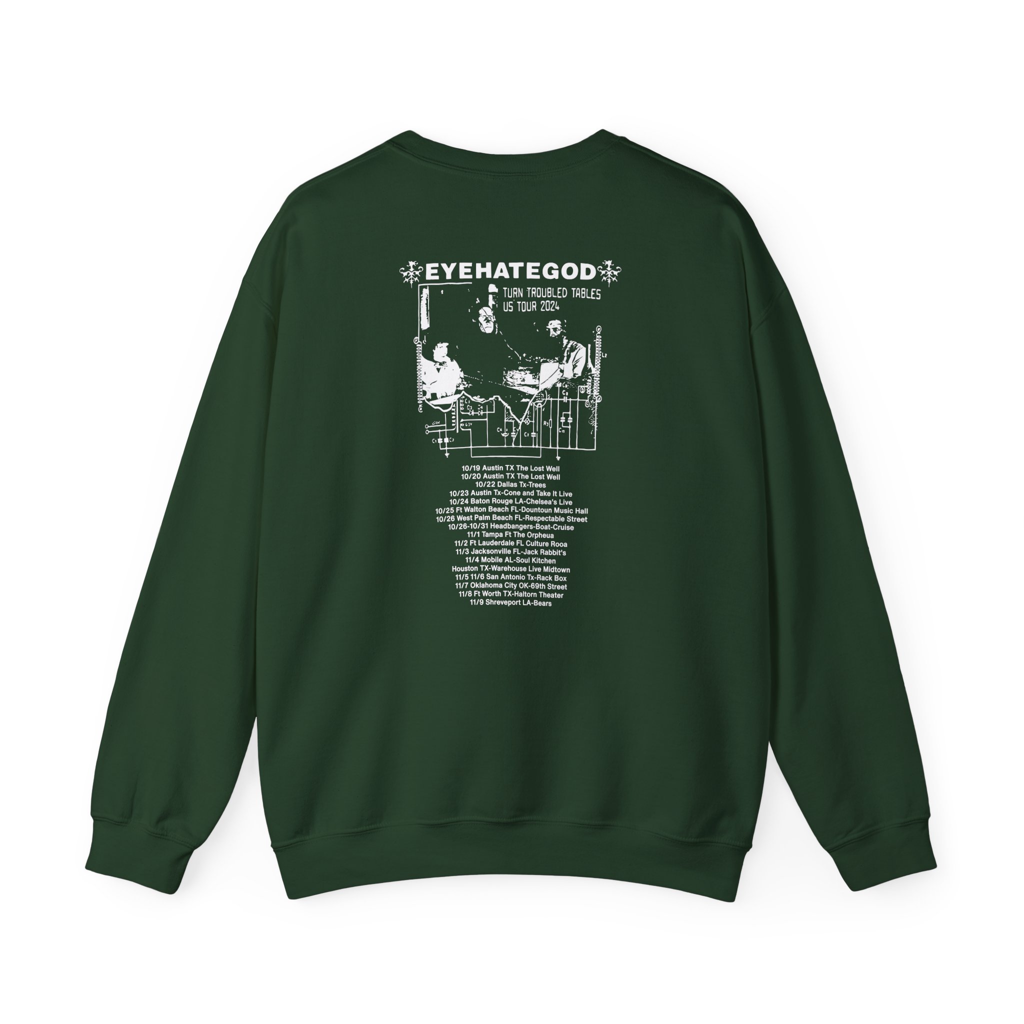 Eyehategod Turn Troubled Tables Us Tour Unisex Heavy Blendâ„¢ Crewneck Sweatshirt