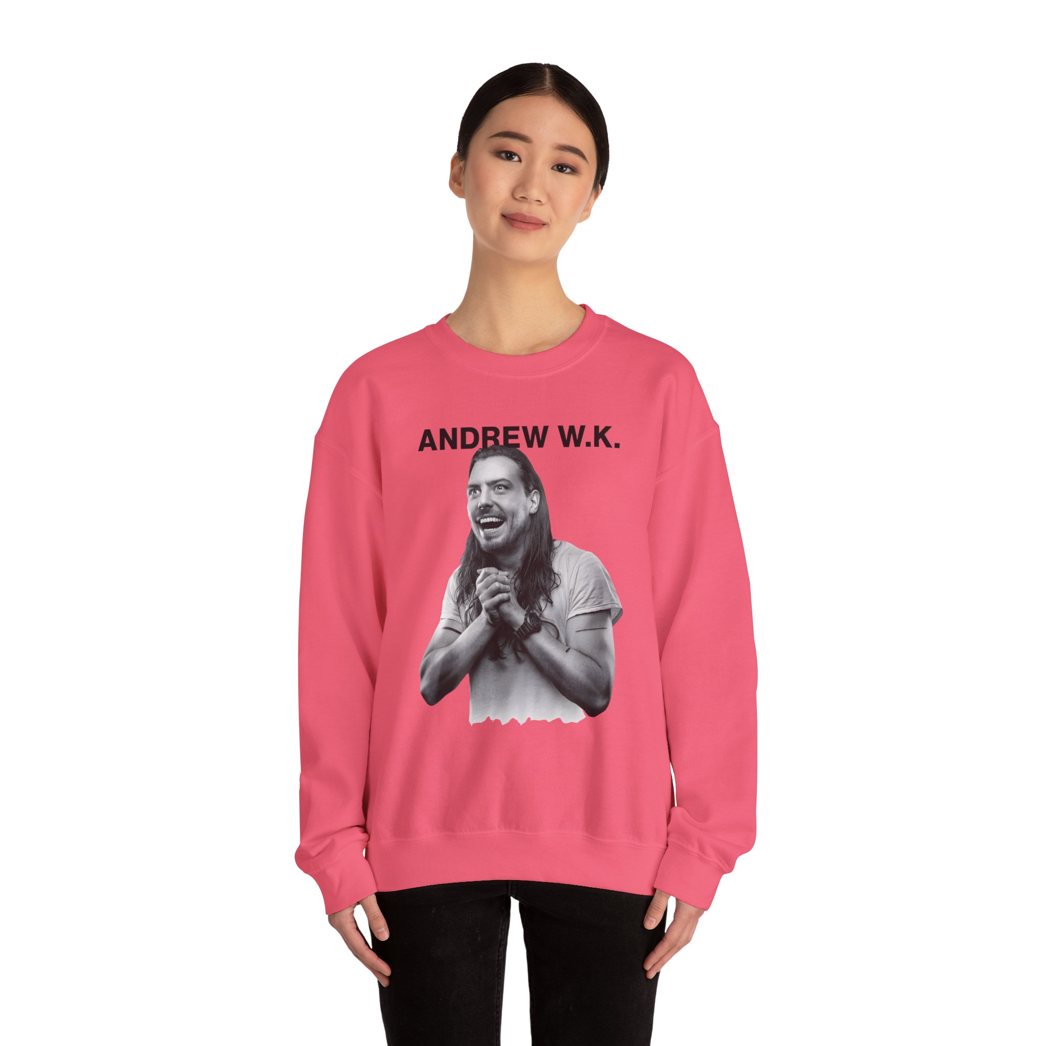 Andrew Wk Happy Unisex Heavy Blendâ„¢ Crewneck Sweatshirt