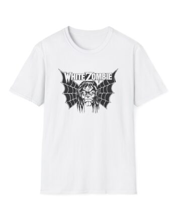 White Zombie Bat Face Unisex Softstyle T-Shirt