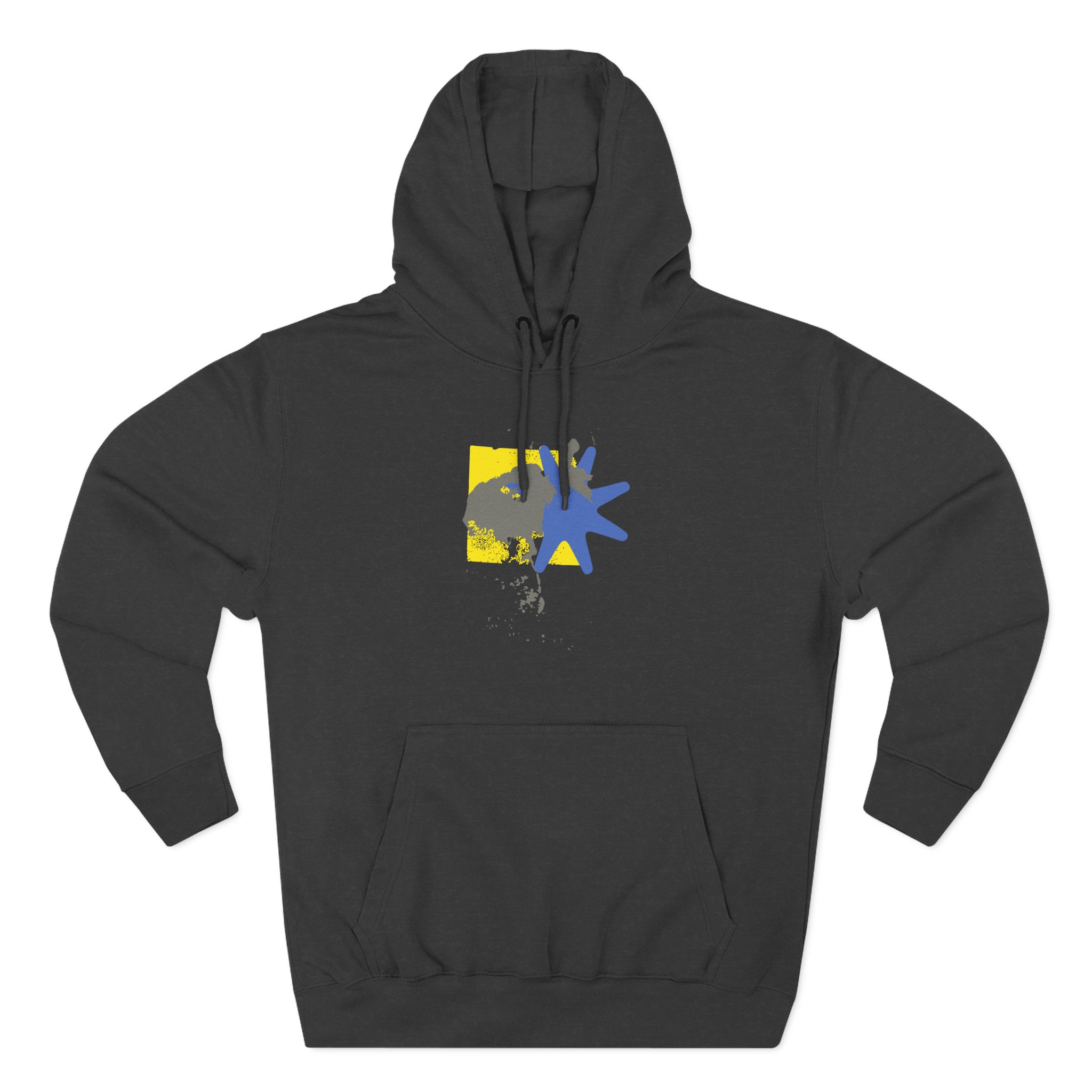 Foxing Shapes Three-Panel Fleece Hoodie