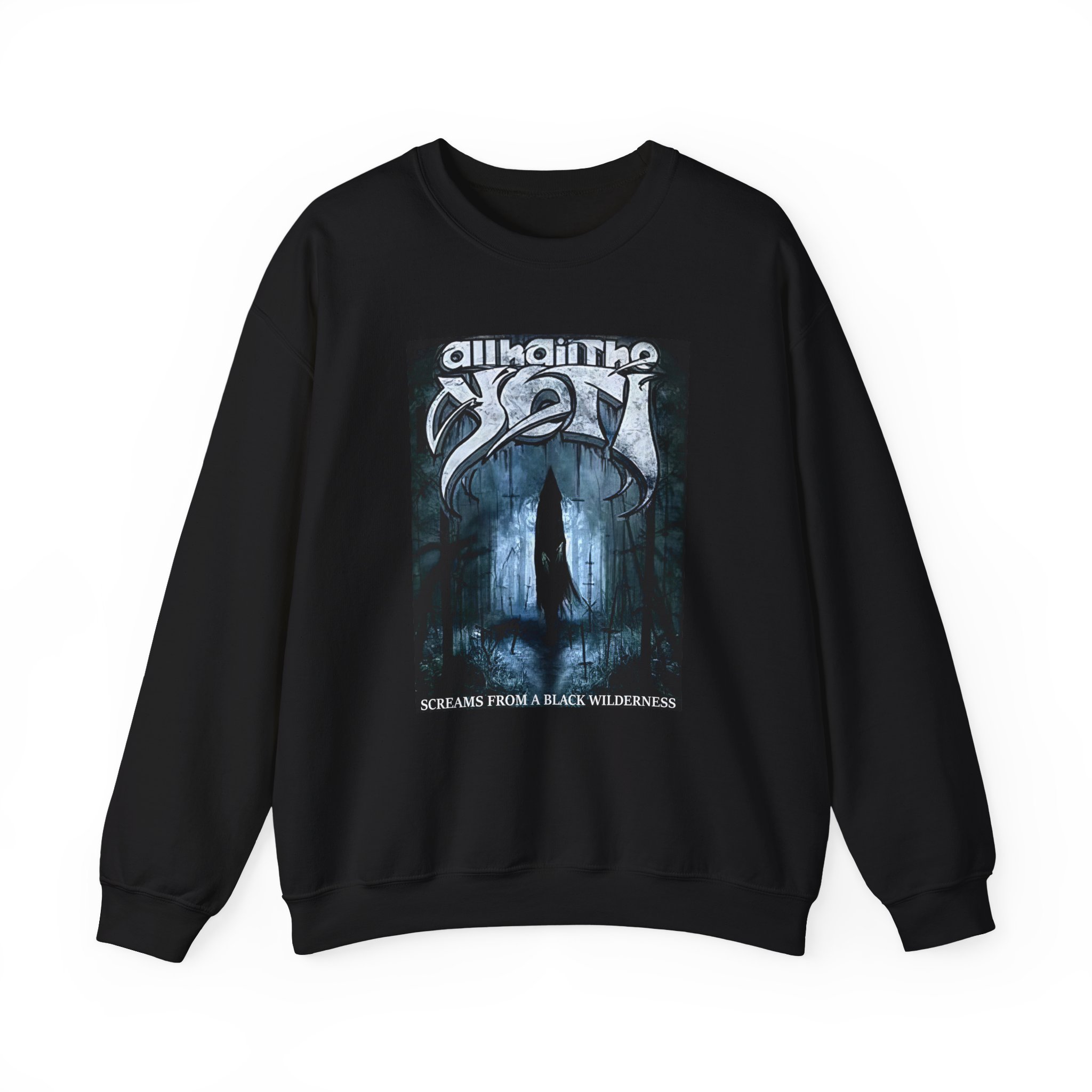 All Hail the Yeti Screams From a Black Wilderness Unisex Heavy Blendâ„¢ Crewneck Sweatshirt