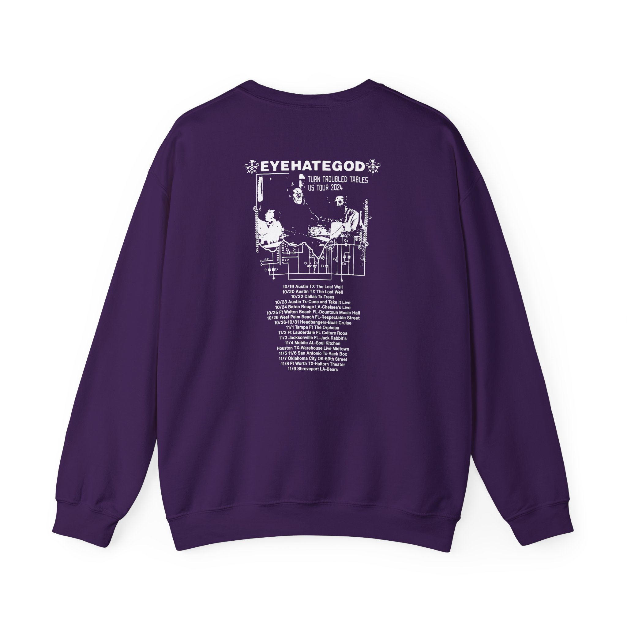 Eyehategod Turn Troubled Tables Us Tour Unisex Heavy Blendâ„¢ Crewneck Sweatshirt