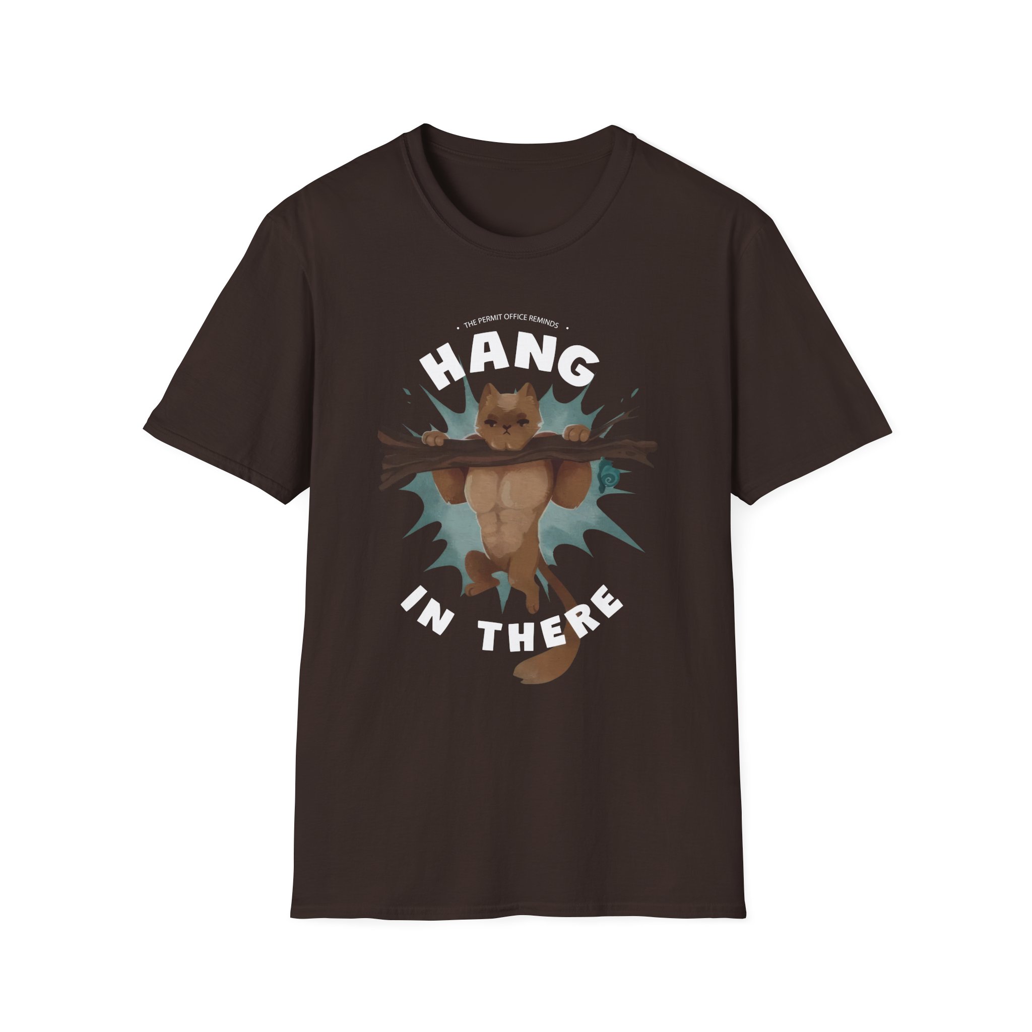 Grian Hang in There Permit Office Cat Unisex Softstyle T-Shirt