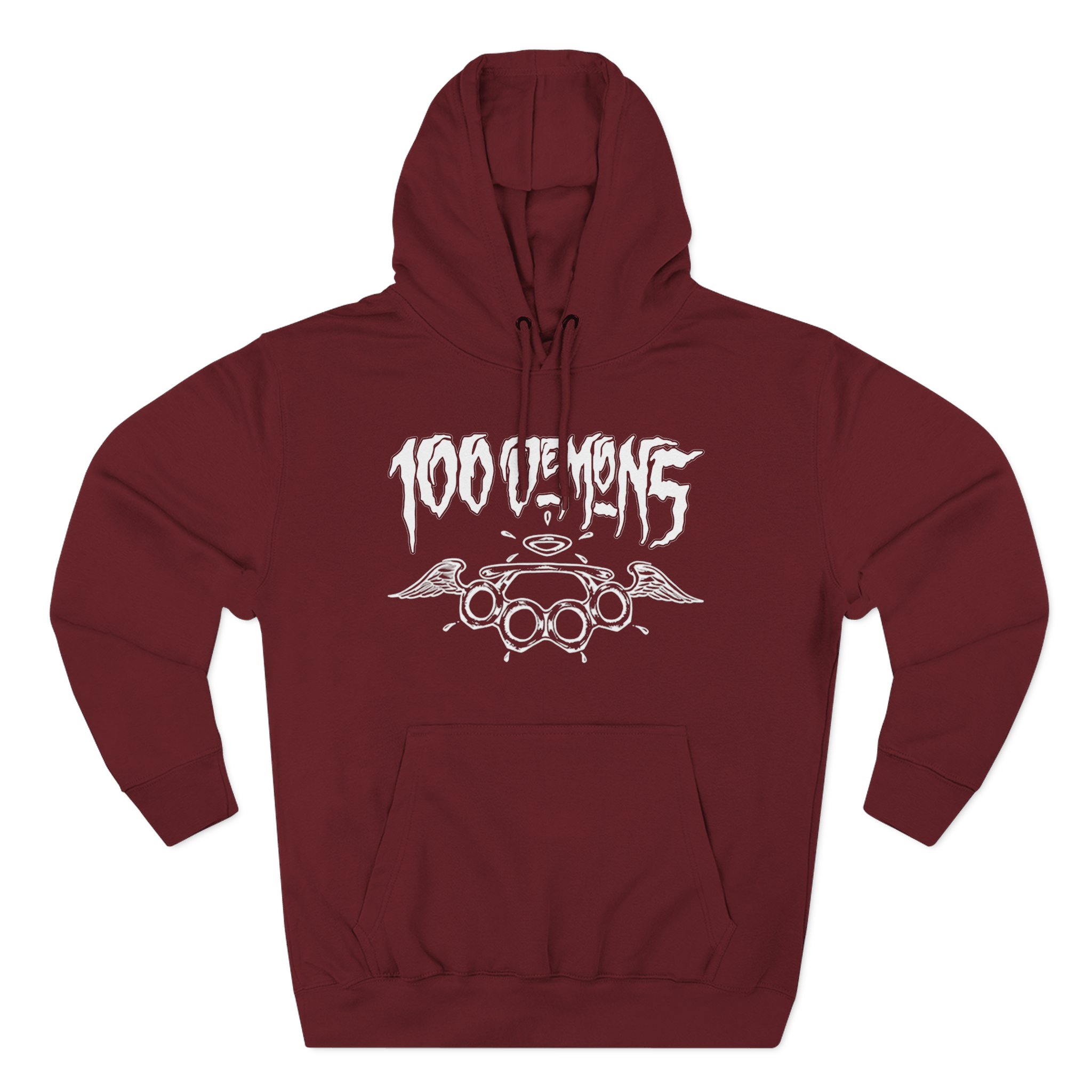 100 Demons Spade Sickle Three-Panel Fleece Hoodie