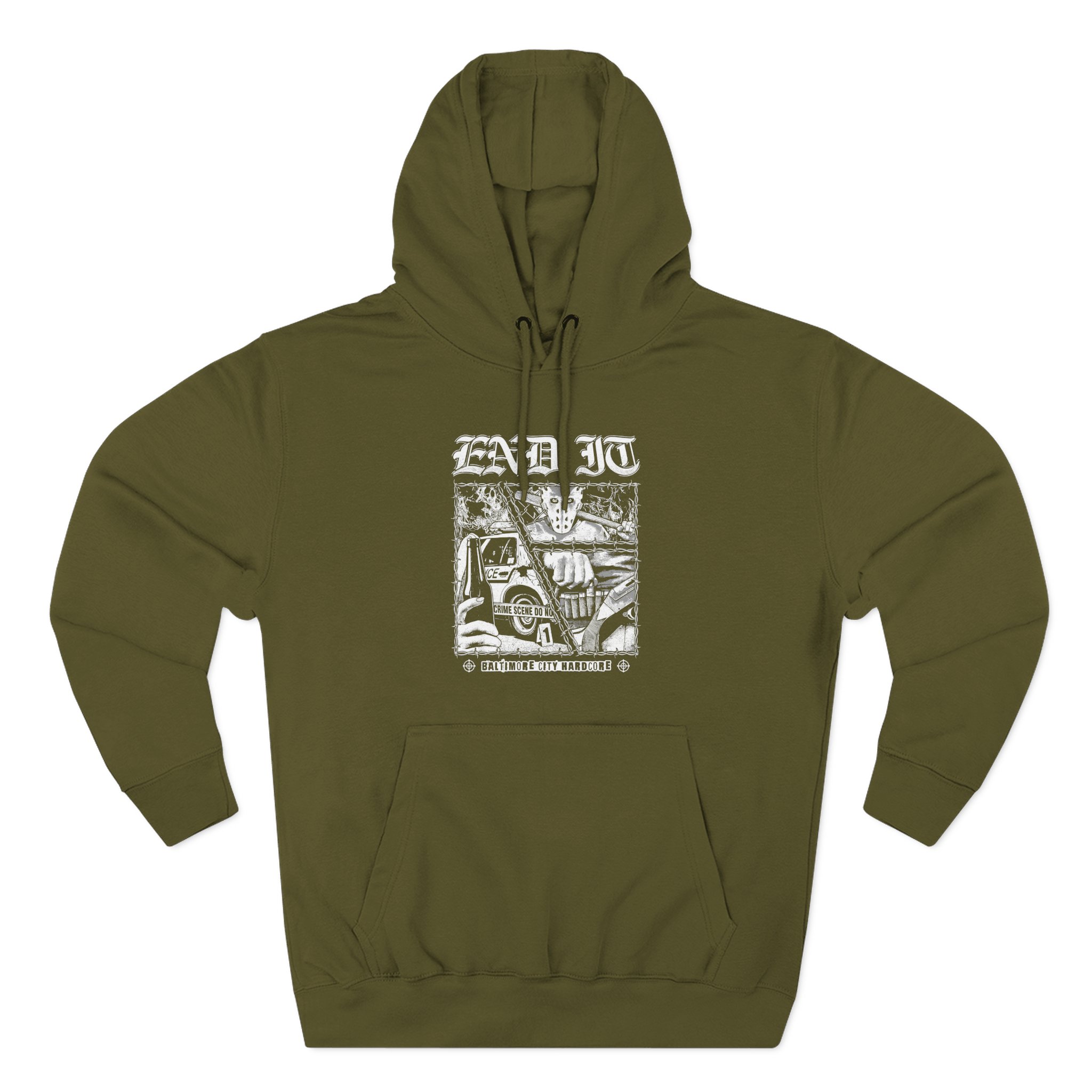 End It Crime Scene Three-Panel Fleece Hoodie