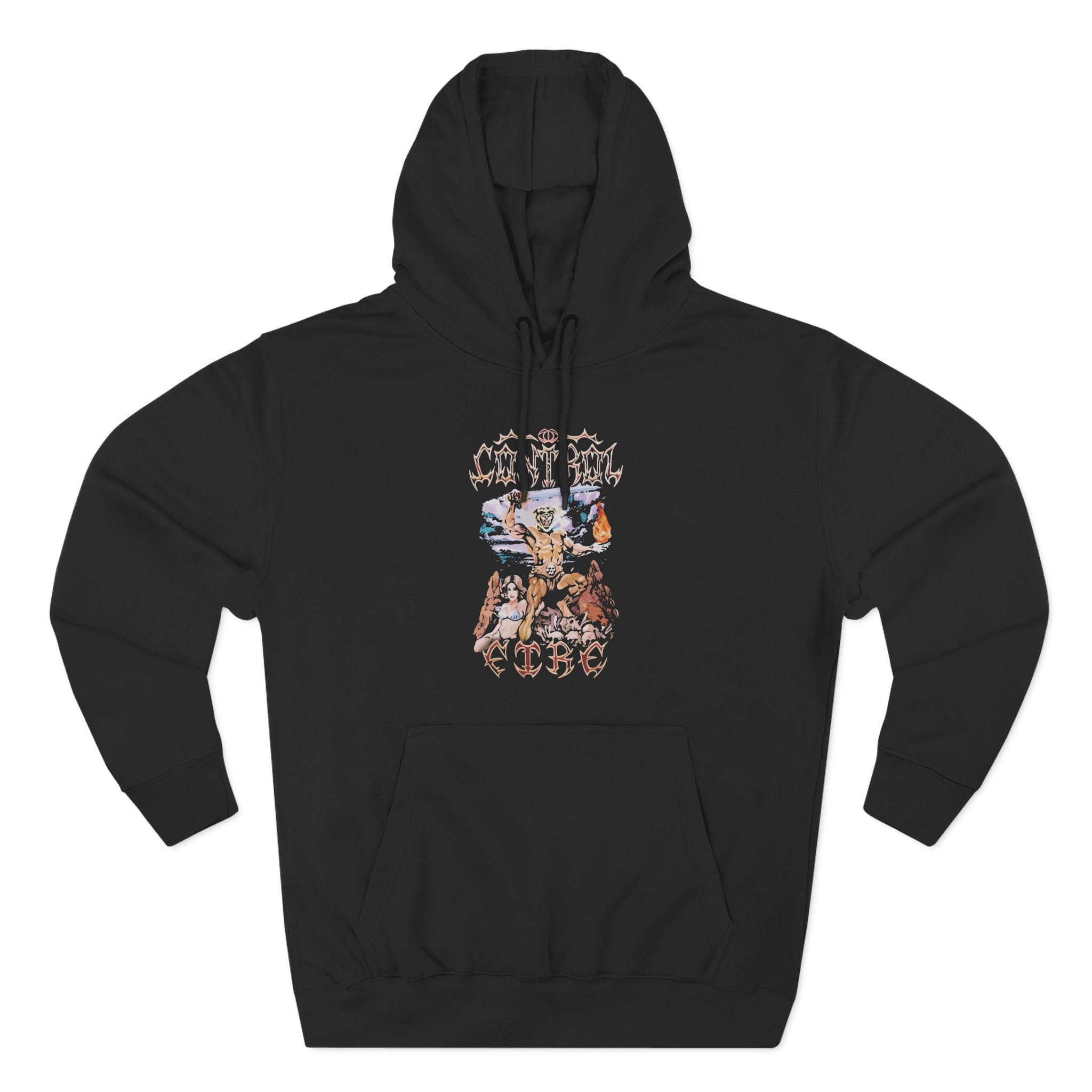 Papa Meat canyon I Control Fire Three-Panel Fleece Hoodie