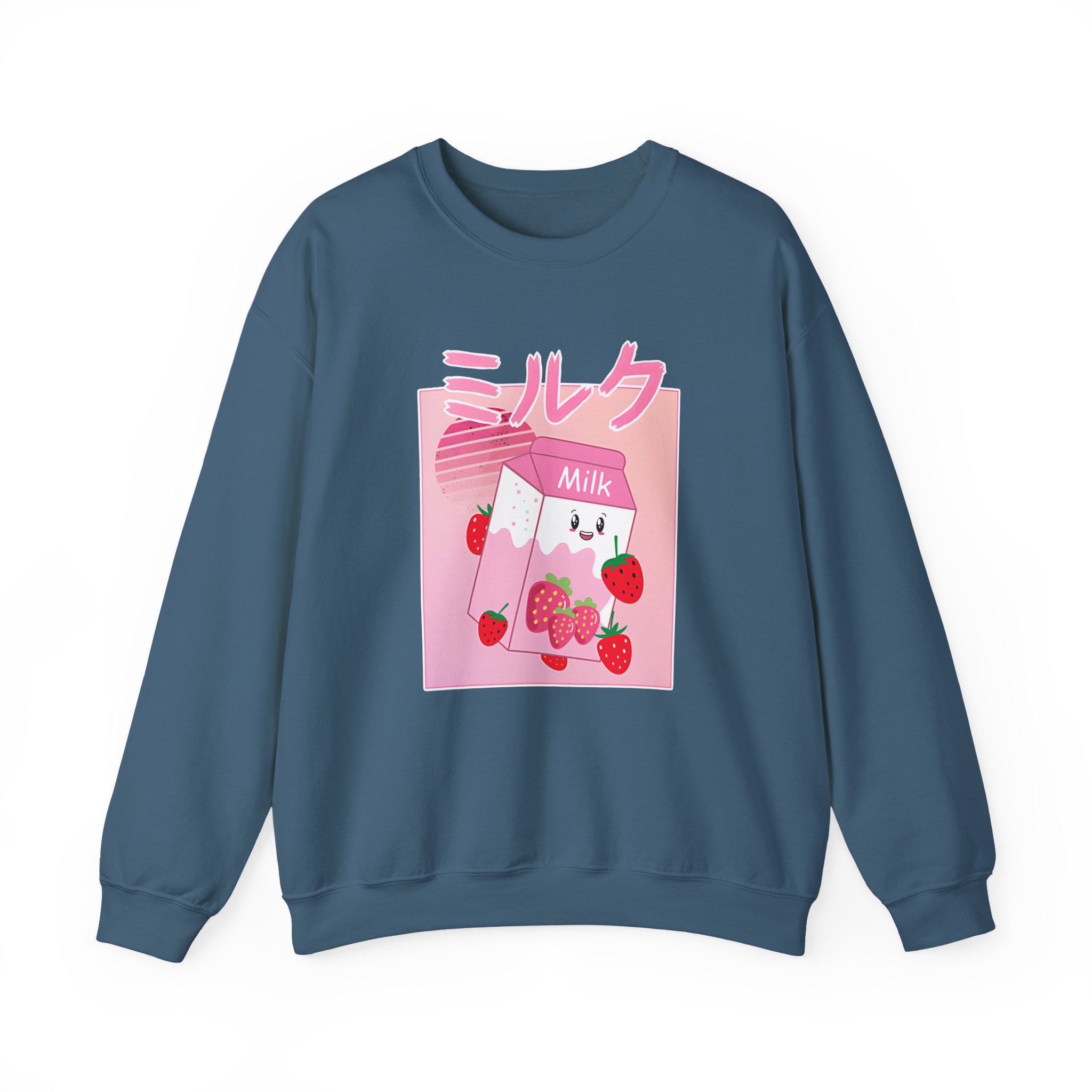 Georgenotfound Anime Strawberry Milk Shake Unisex Heavy Blendâ„¢ Crewneck Sweatshirt