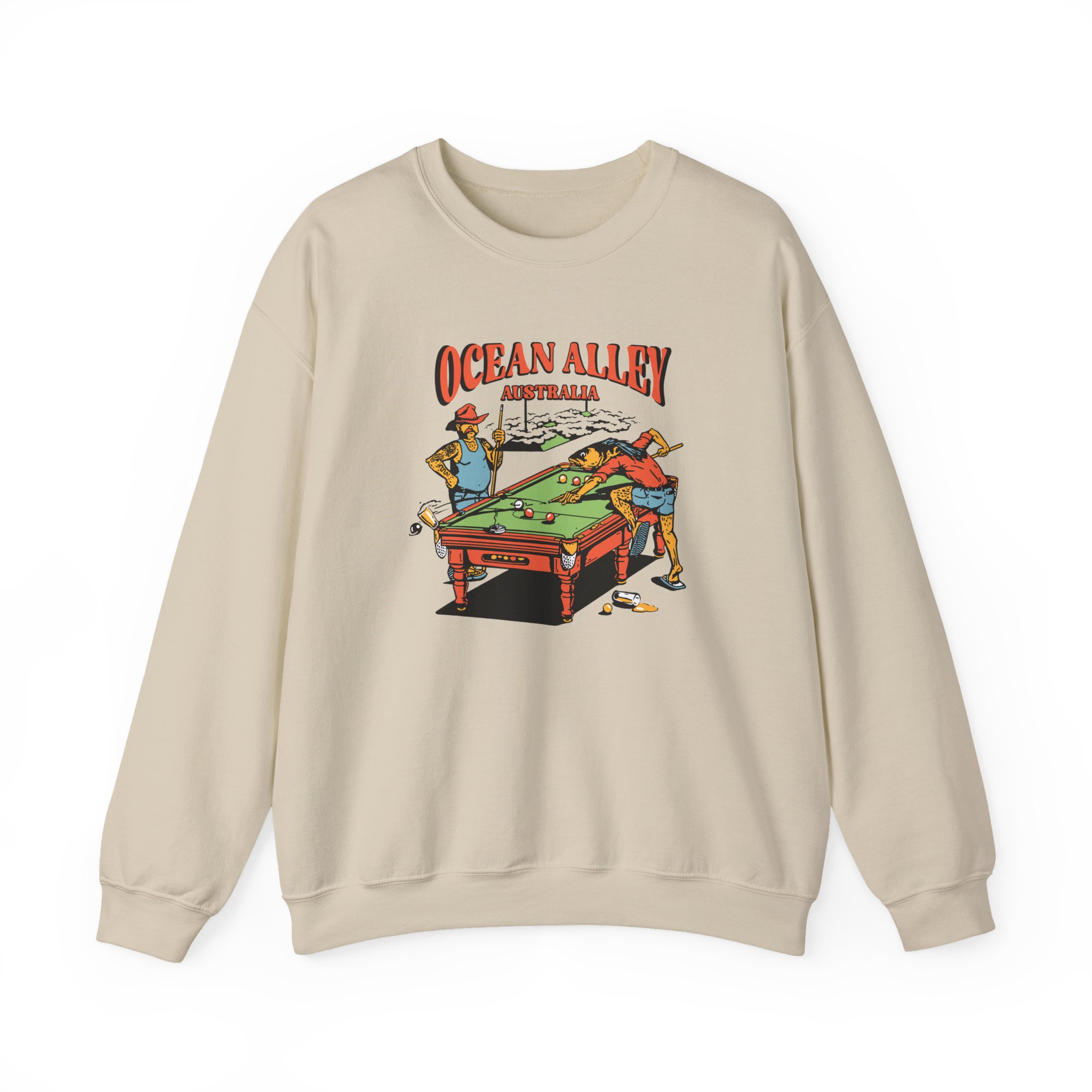 Ocean Alley Pool Table Unisex Heavy Blendâ„¢ Crewneck Sweatshirt