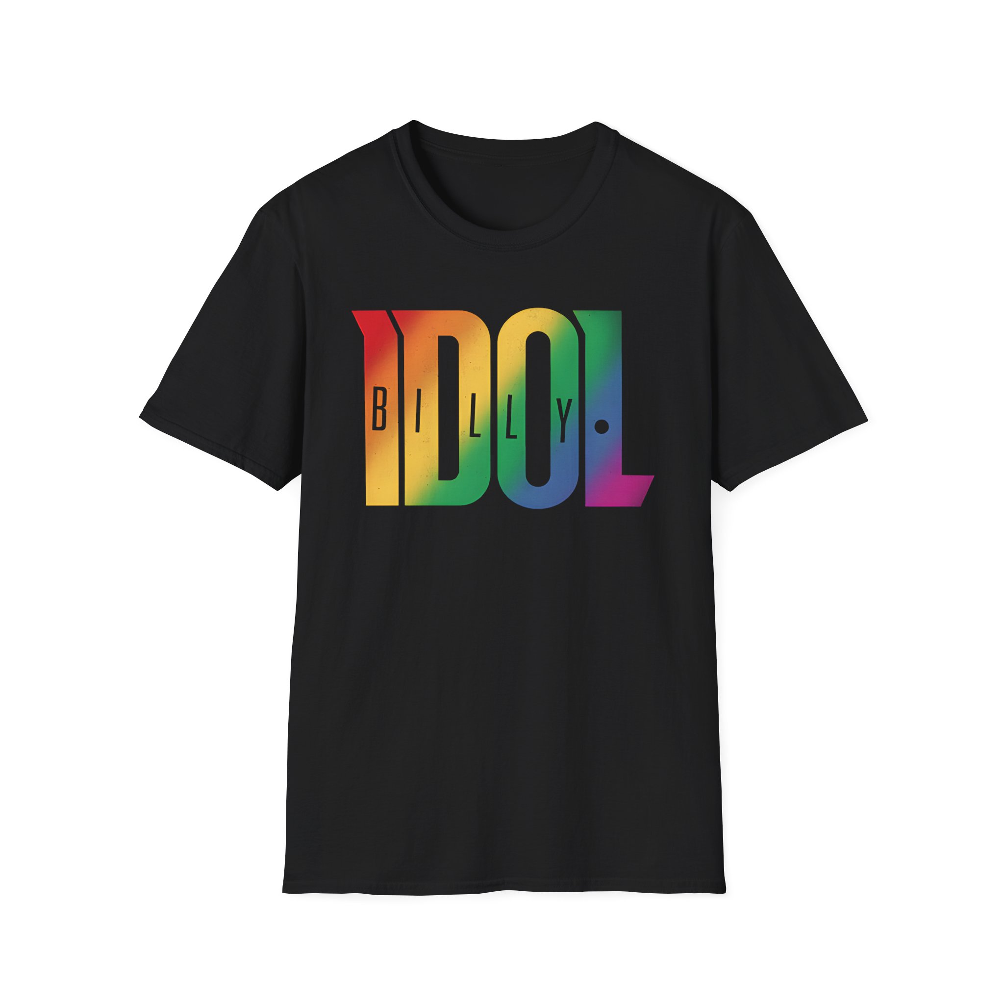 Billy Idol Black Rainbow Logo Unisex Softstyle T-Shirt