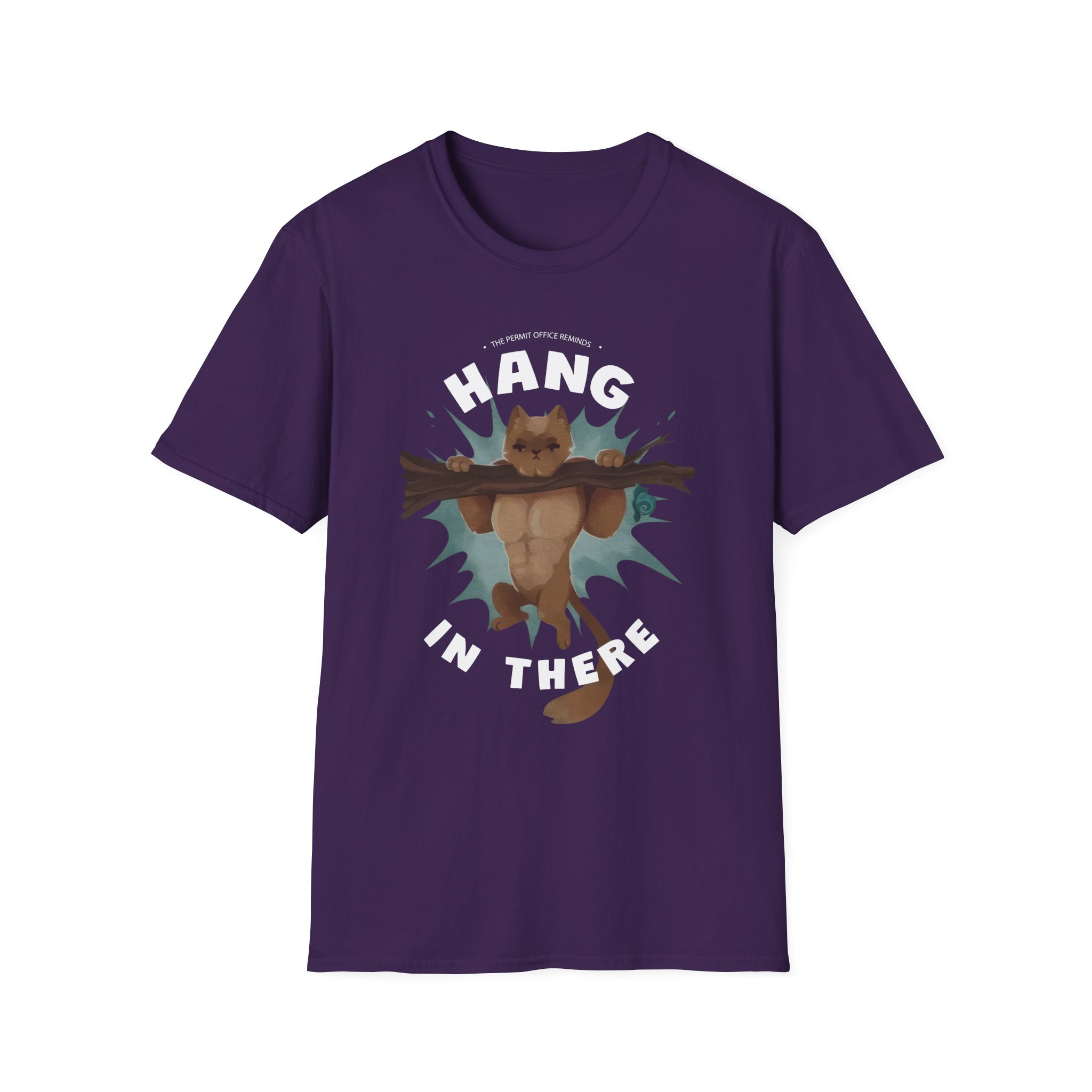 Grian Hang in There Permit Office Cat Unisex Softstyle T-Shirt