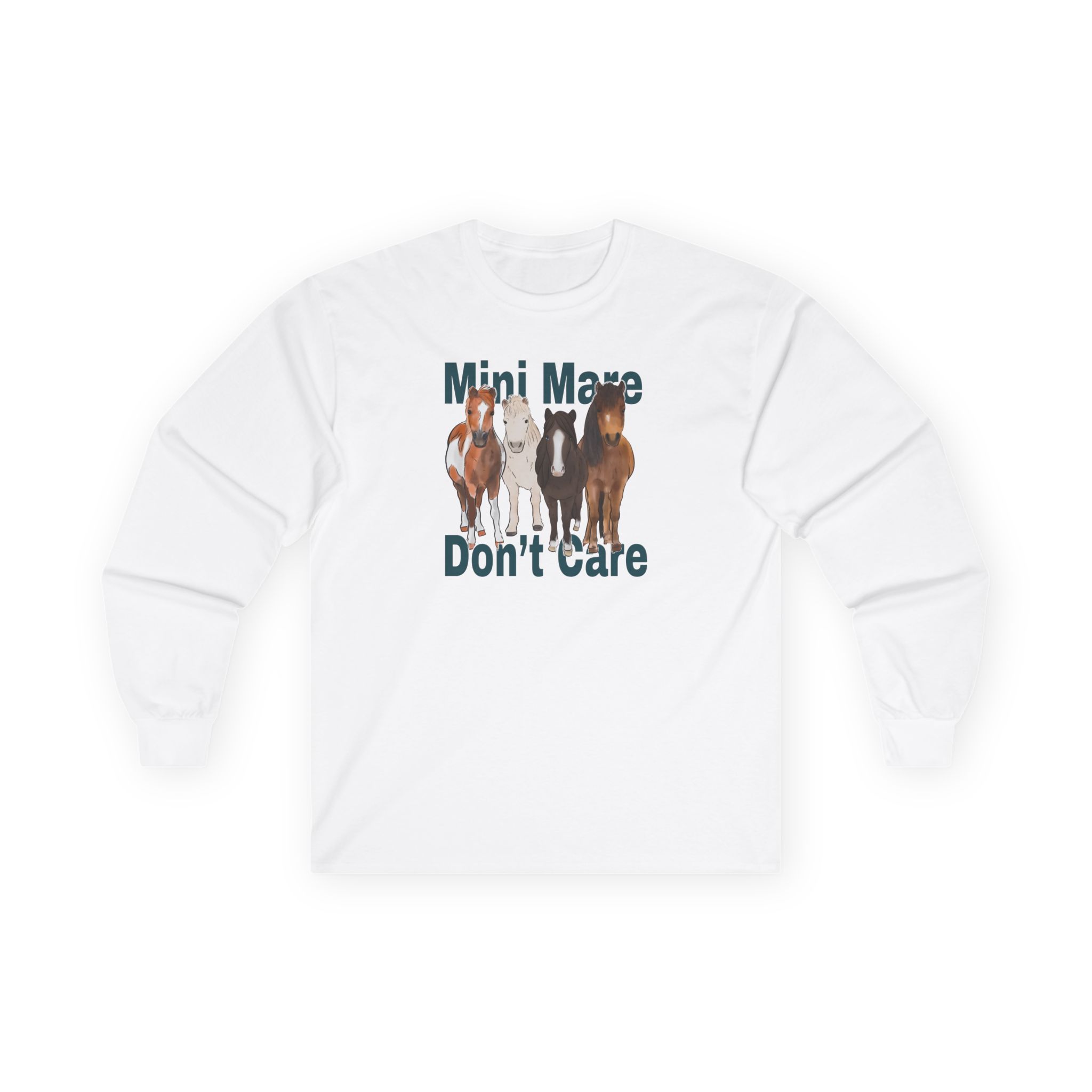 Katie Van Slyke Mini Mare Don't Care Unisex Ultra Cotton Long Sleeve Tee