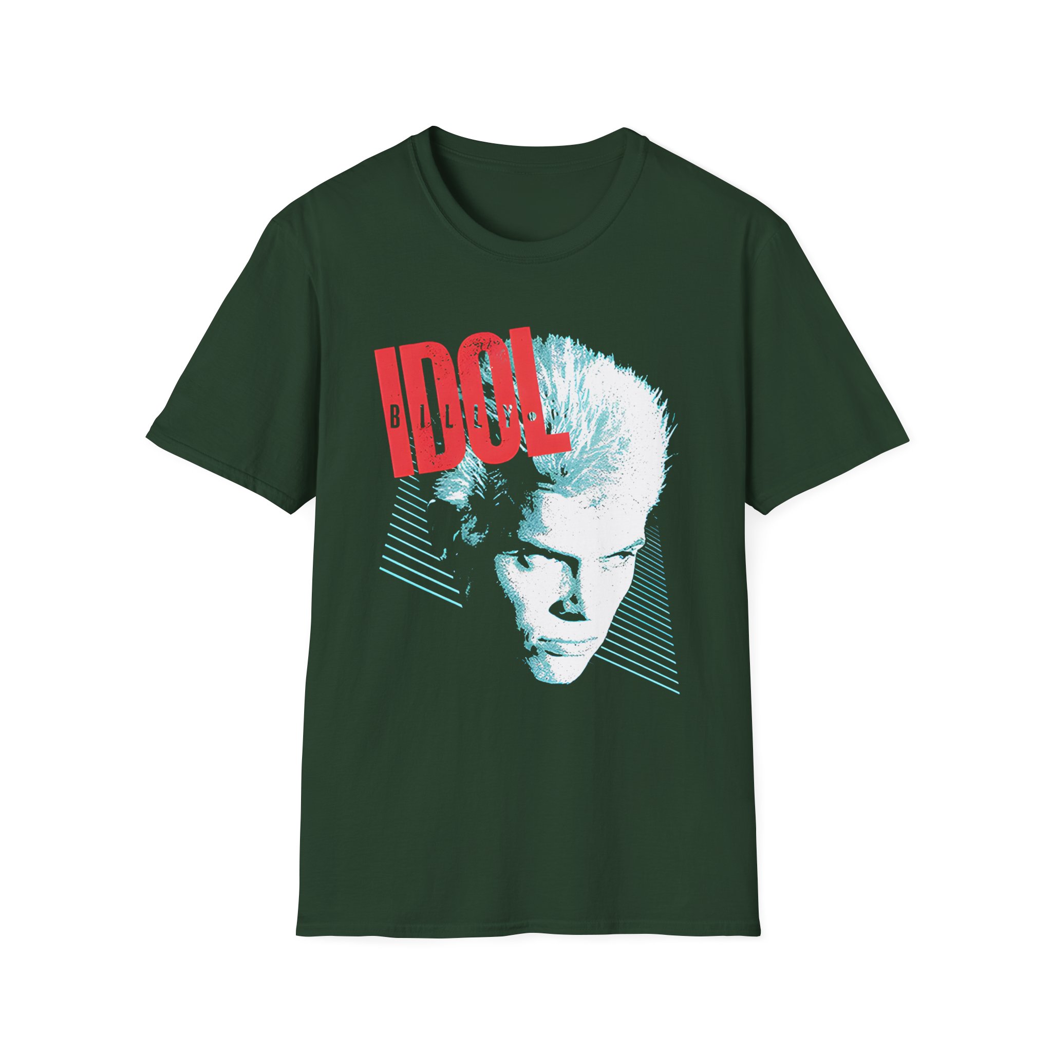 Billy Idol Face Stripes Unisex Softstyle T-Shirt