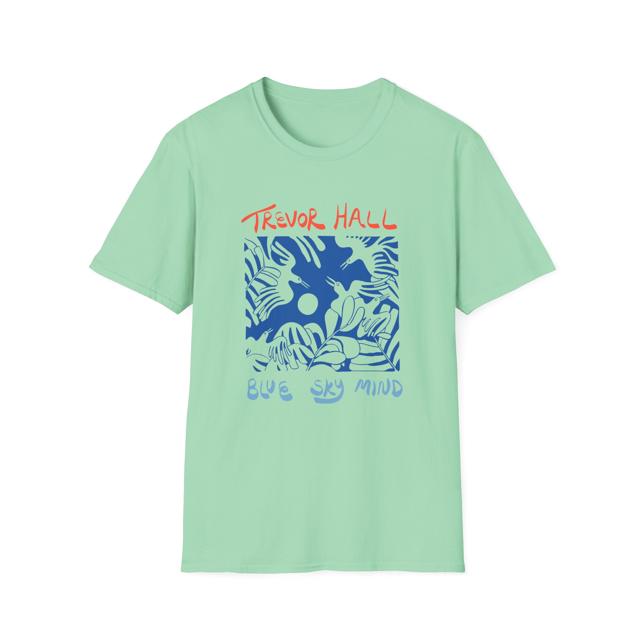 Trevor Hall Blue Sky Mind Birds Unisex Softstyle T-Shirt