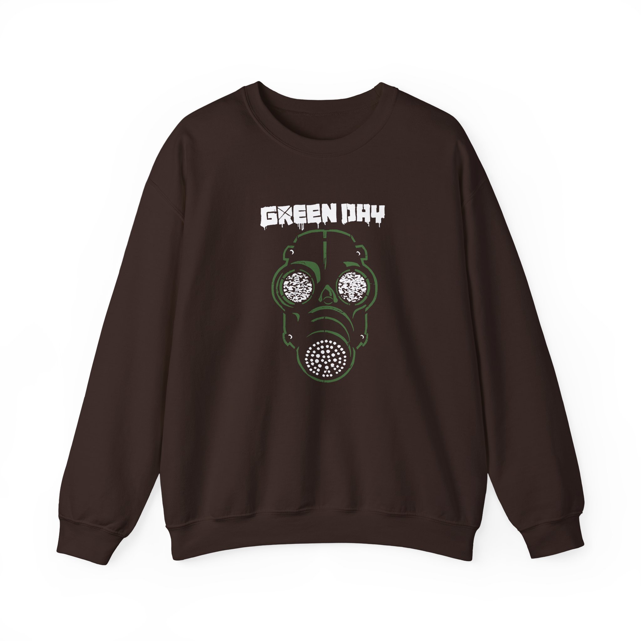 Green Day Gas Mask Long Unisex Heavy Blendâ„¢ Crewneck Sweatshirt