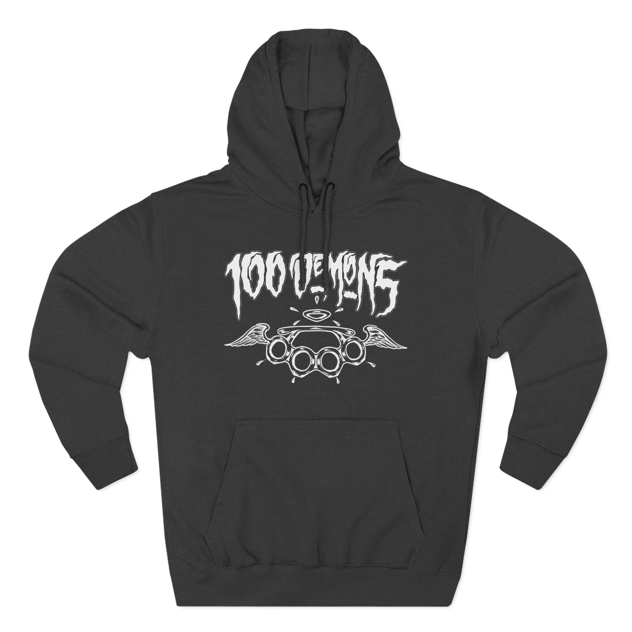 100 Demons Spade Sickle Three-Panel Fleece Hoodie