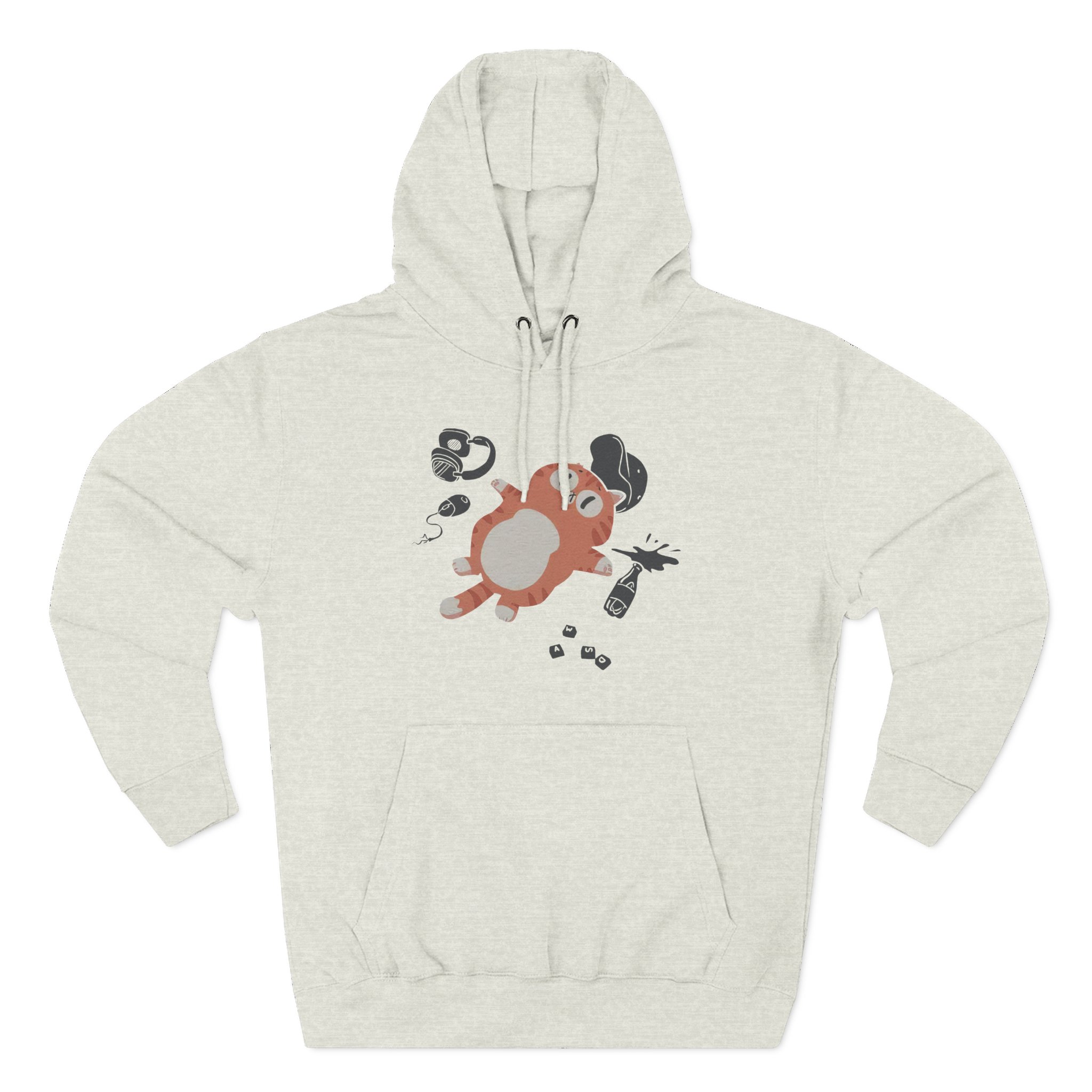 Lirik Gamed Out Cat Three-Panel Fleece Hoodie