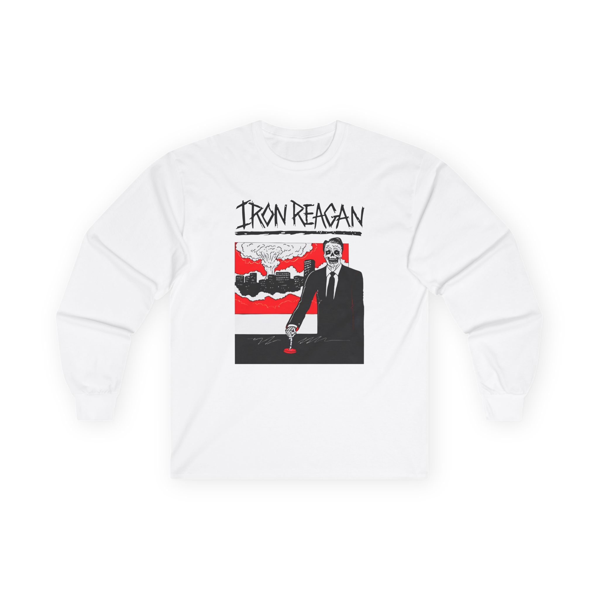 Iron Reagan Finger On The Button Unisex Ultra Cotton Long Sleeve Tee