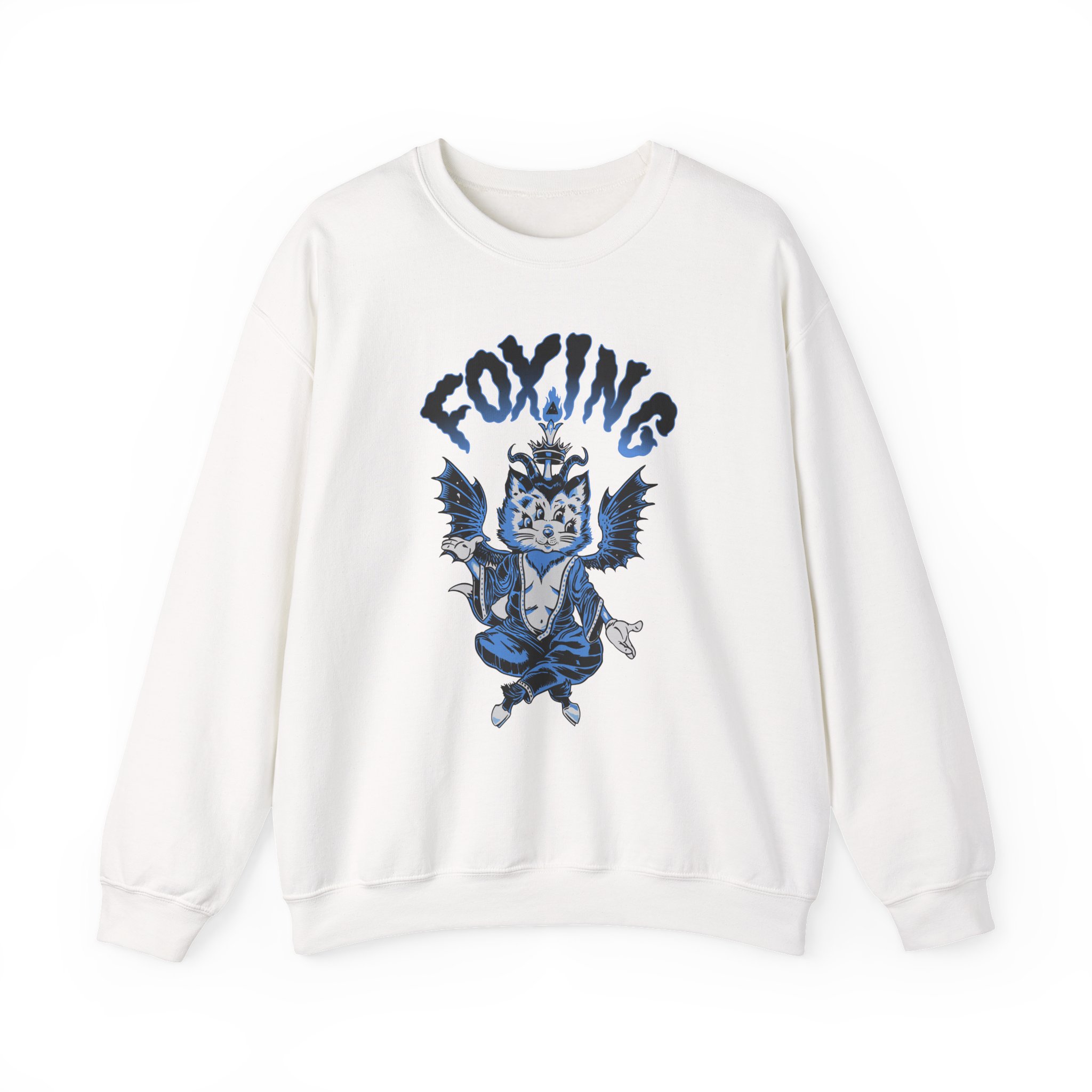Foxing Four-eyed Cat Unisex Heavy Blendâ„¢ Crewneck Sweatshirt