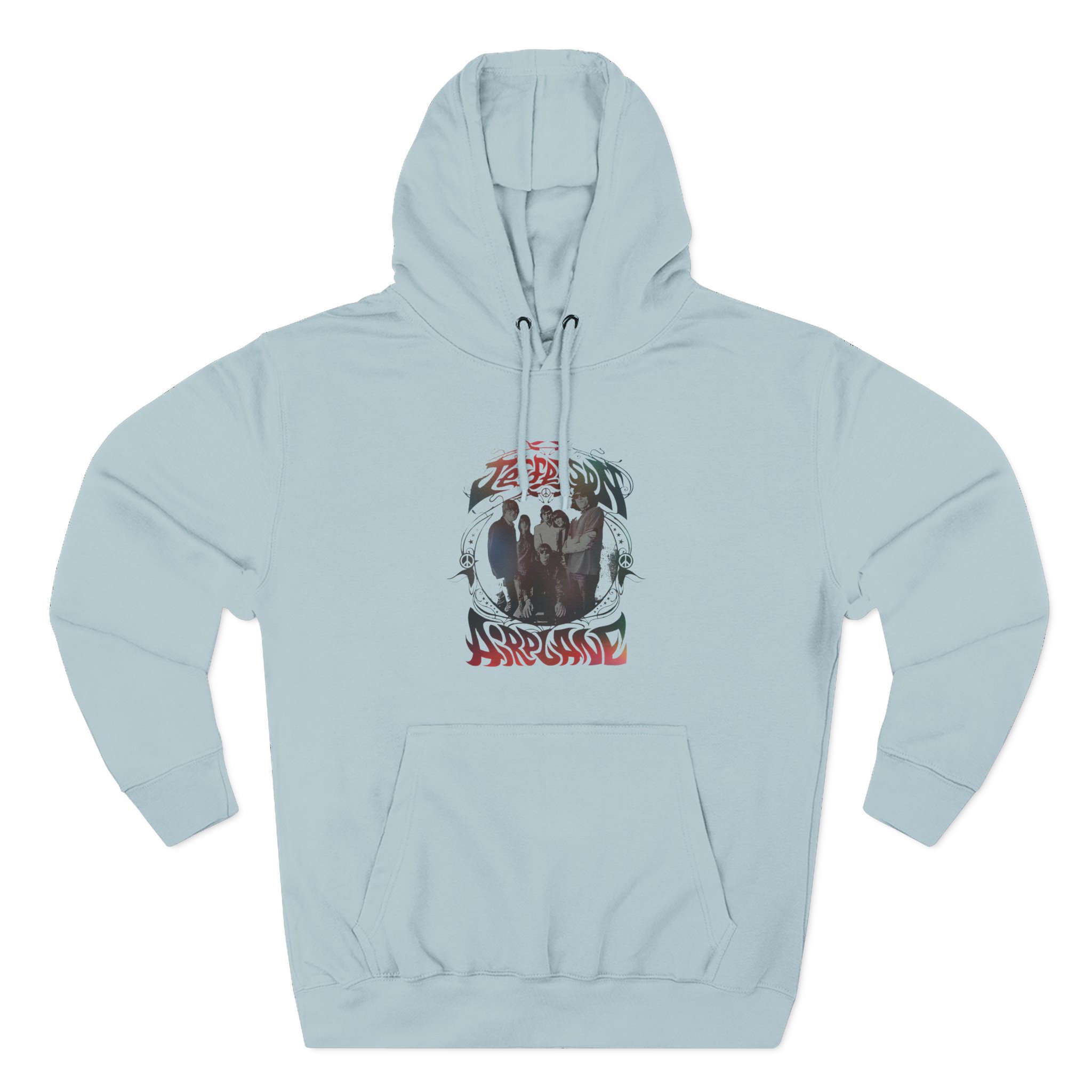 Jefferson Airplane Rainbow Band Photo Three-Panel Fleece Hoodie