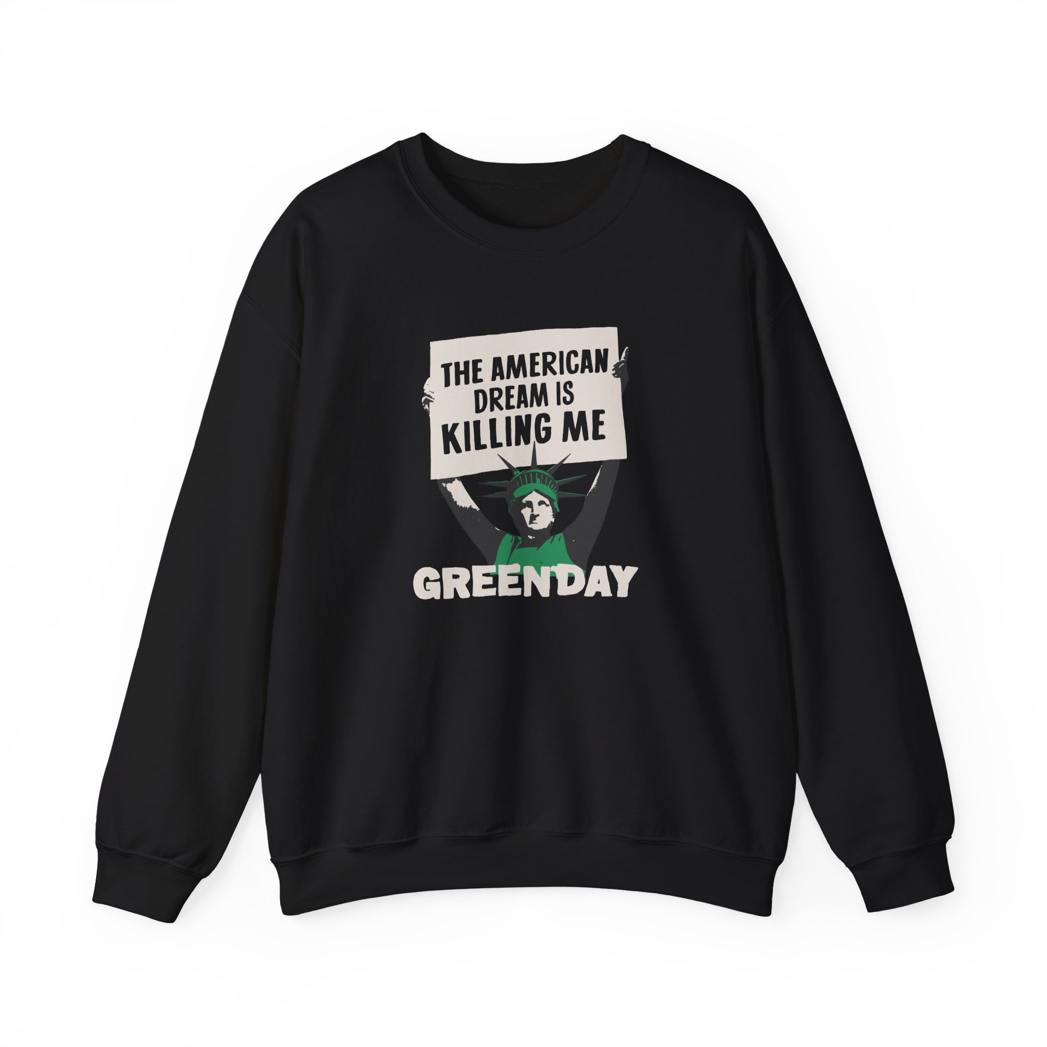 Green Day Lady Liberty Protest Unisex Heavy Blendâ„¢ Crewneck Sweatshirt