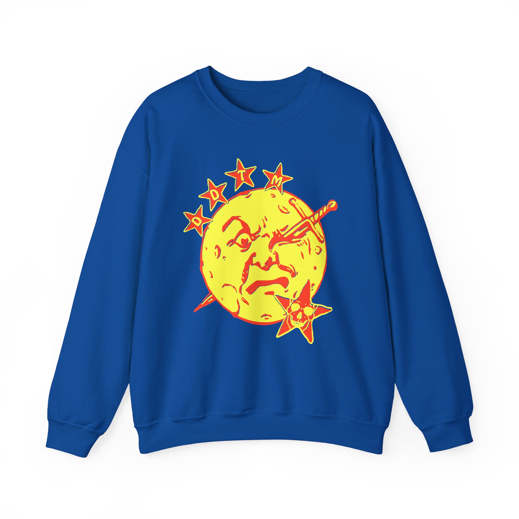 Foxing Moon Face Unisex Heavy Blendâ„¢ Crewneck Sweatshirt