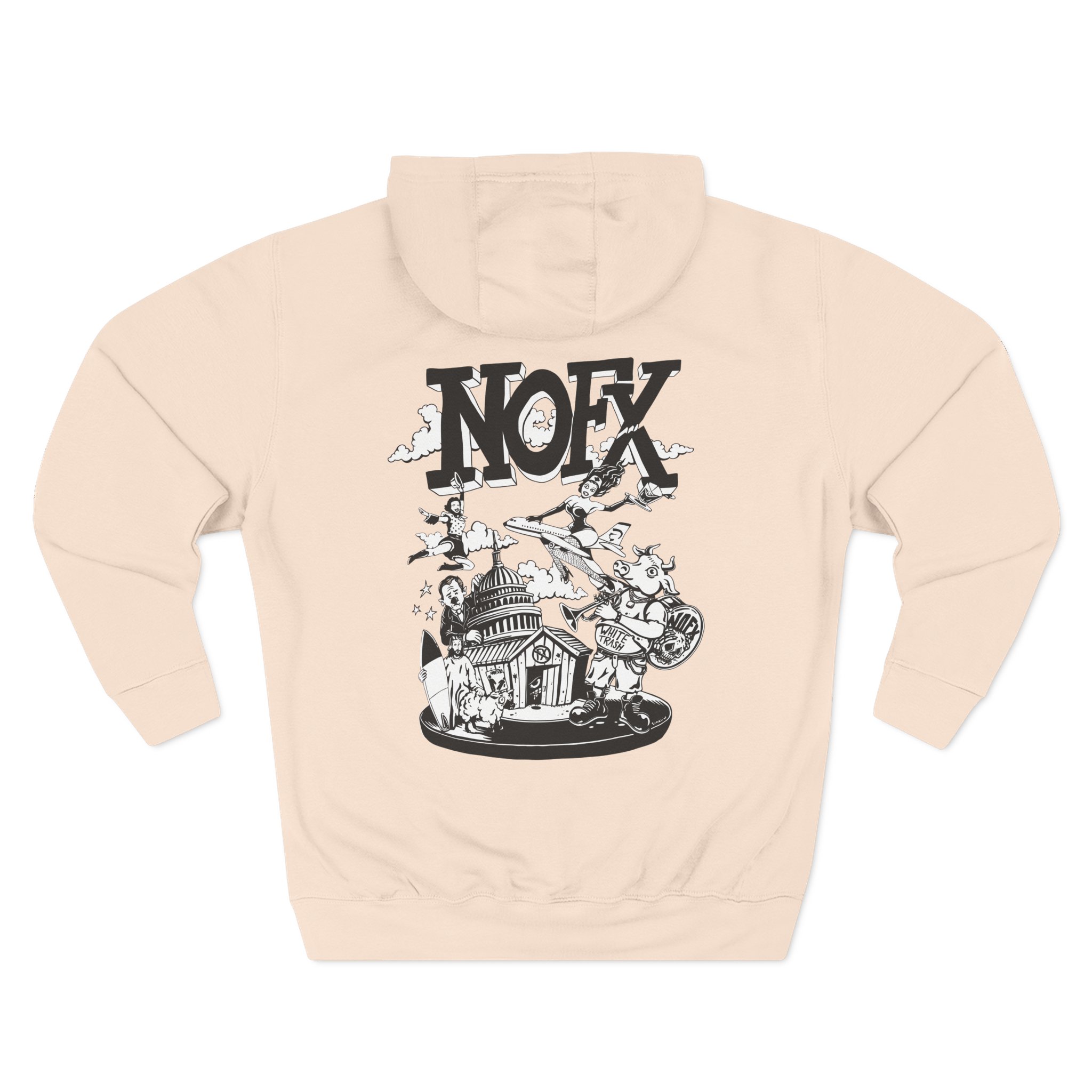 Nofx Allbums Three-Panel Fleece Hoodie