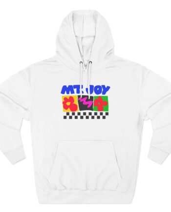 Mt Joy Checkered Three-Panel Fleece Hoodie