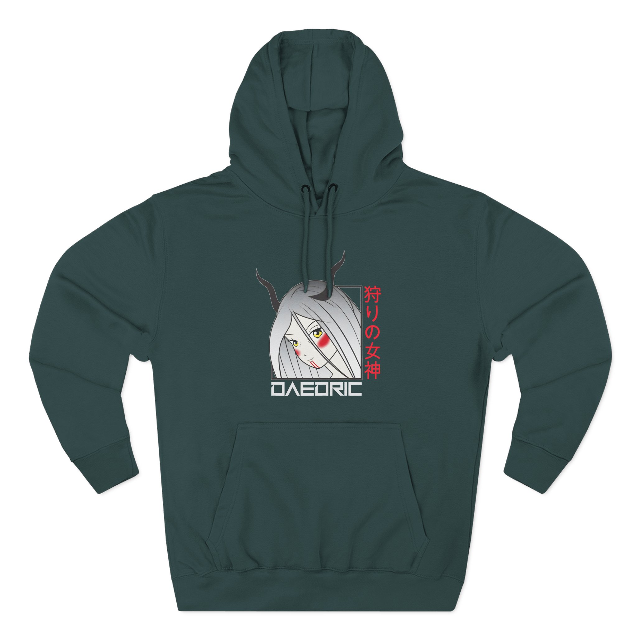 Daedric Goddess of the Hunt Anime Three-Panel Fleece Hoodie