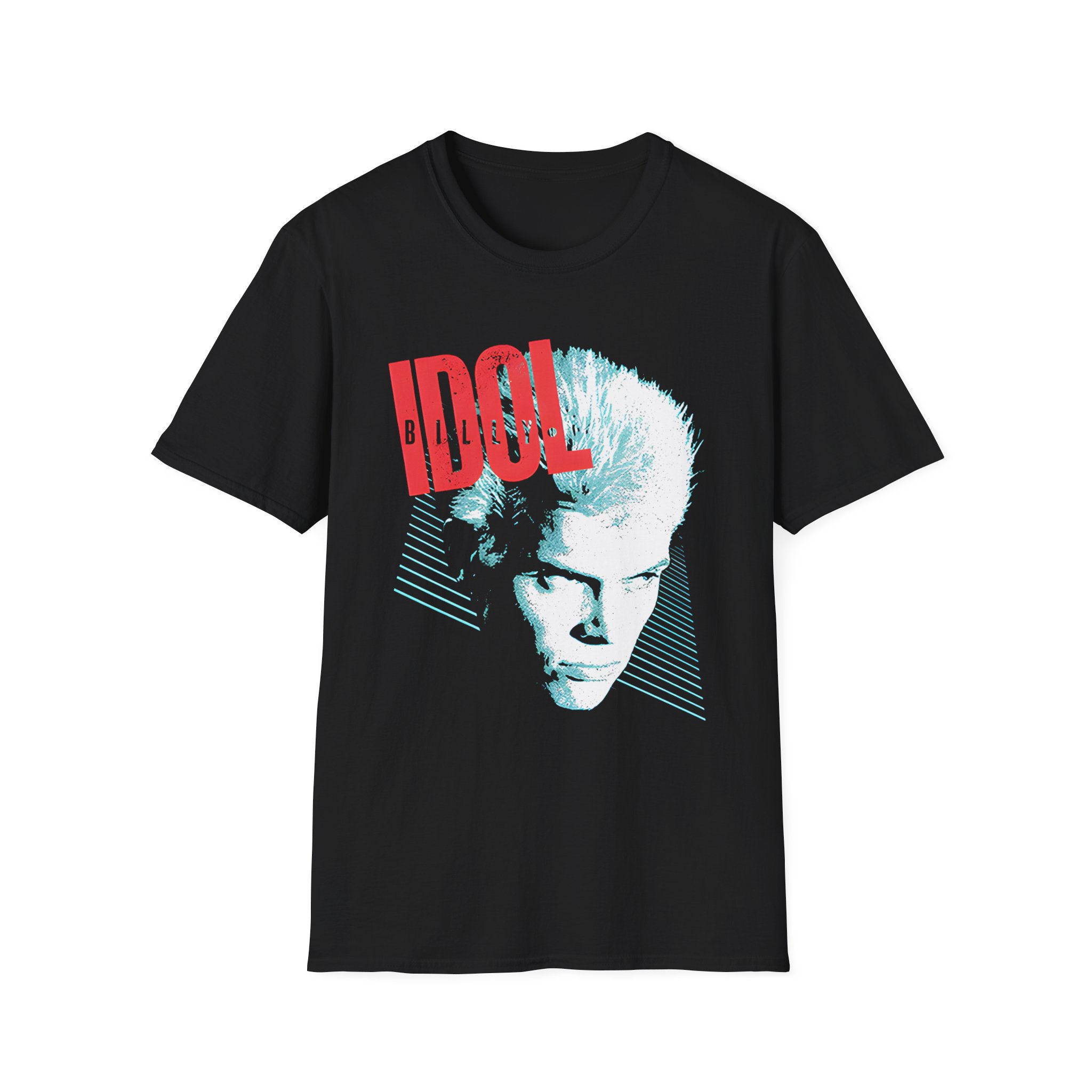 Billy Idol Face Stripes Unisex Softstyle T-Shirt
