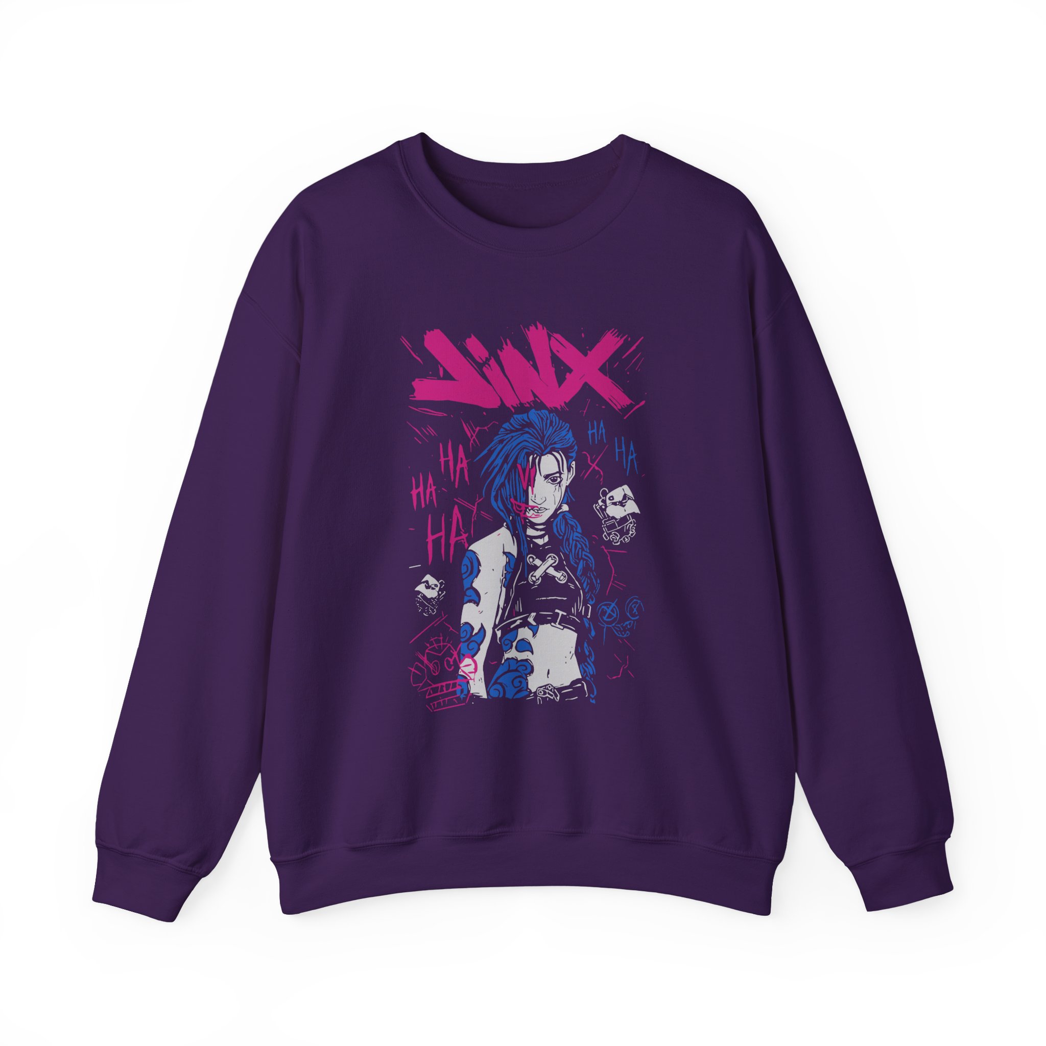 Jinx Arcane Art Unisex Heavy Blendâ„¢ Crewneck Sweatshirt