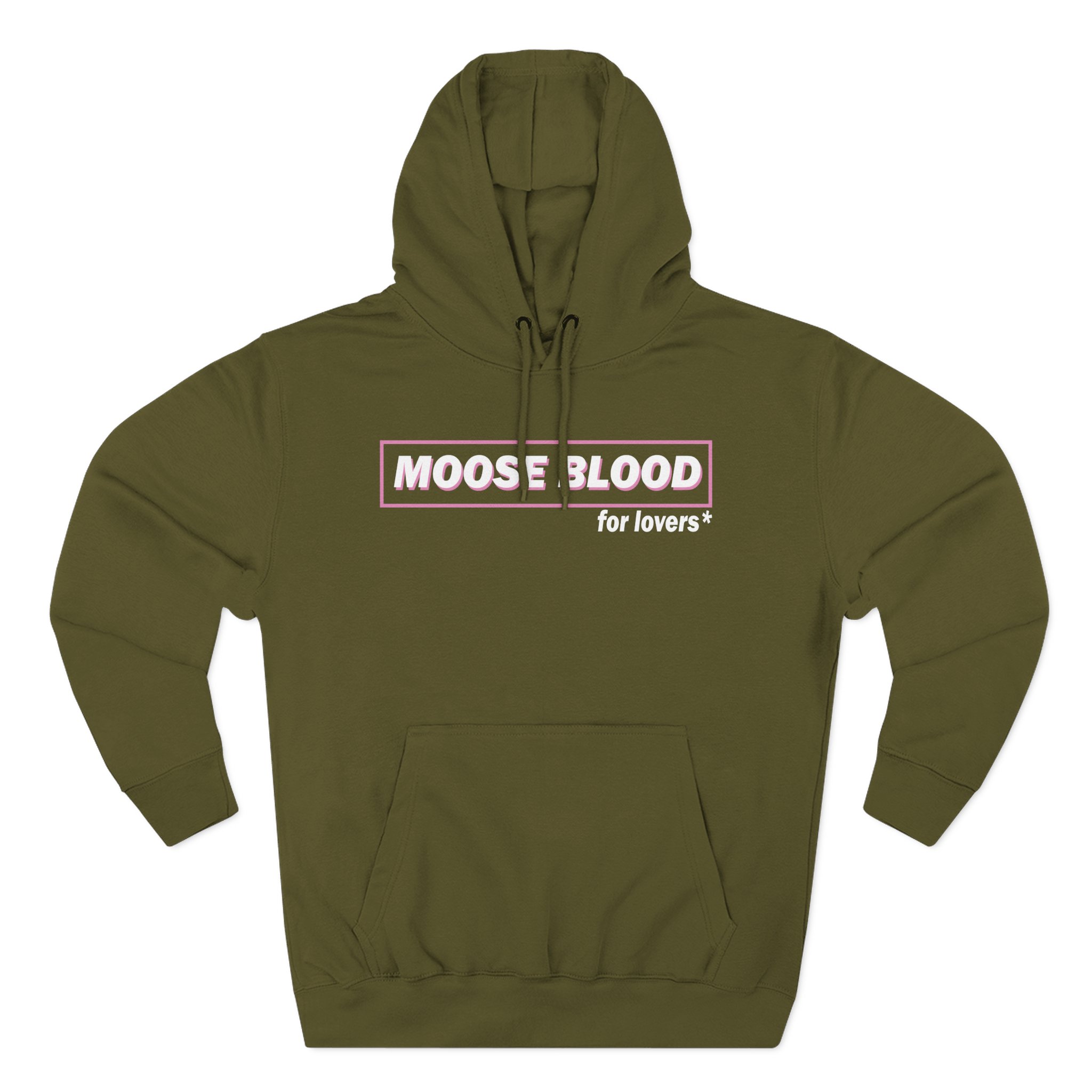 Moose Blood for Lovers Three-Panel Fleece Hoodie