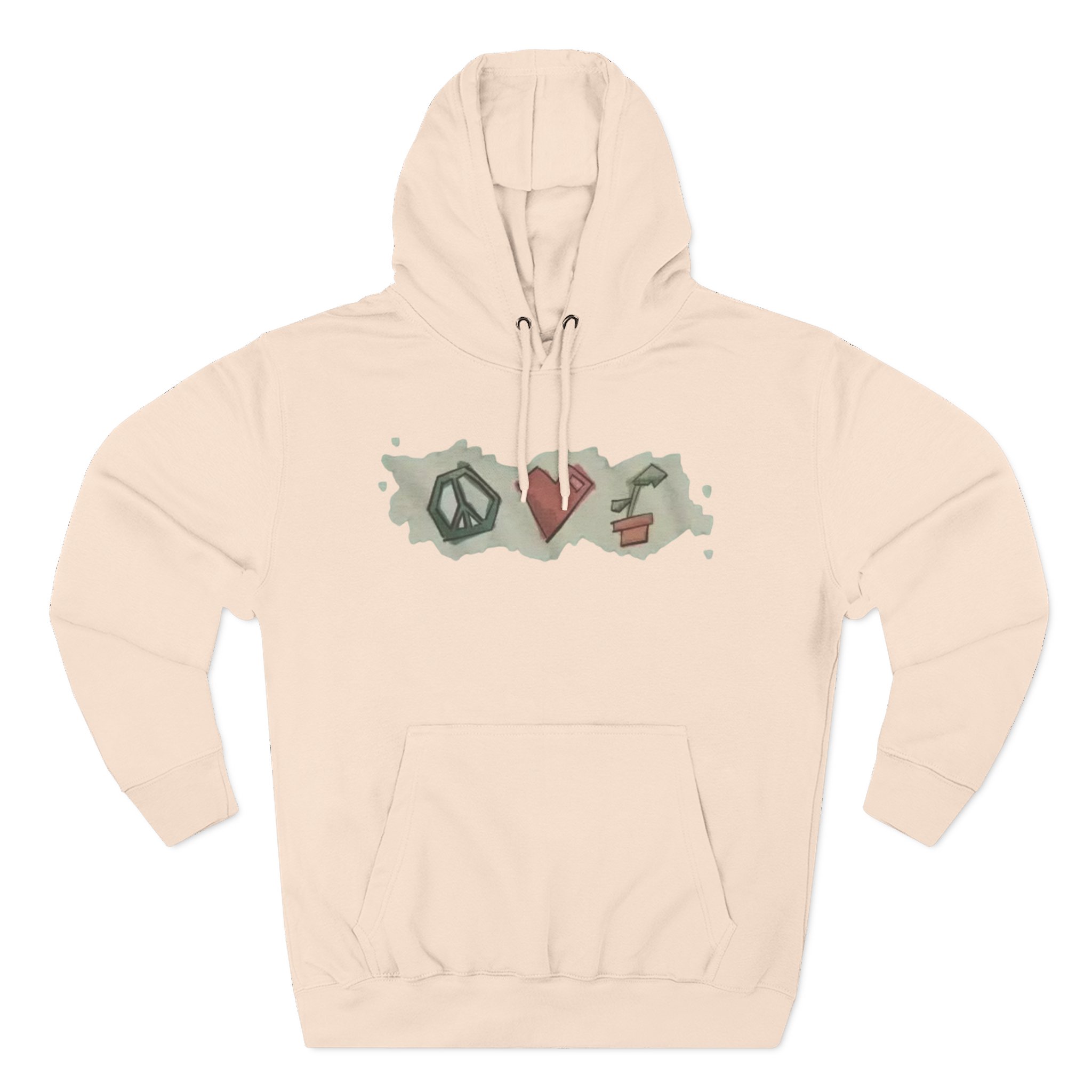 Mumbo Jumbo Peace, Love and Plants Three-Panel Fleece Hoodie