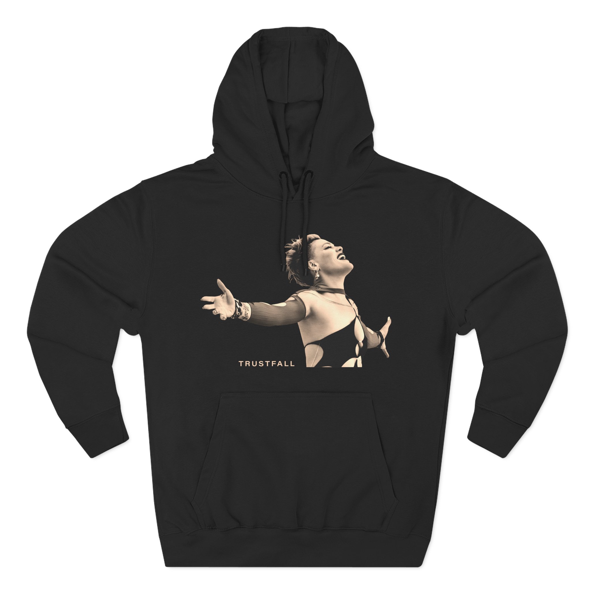 Pink Trustfall Praise Three-Panel Fleece Hoodie