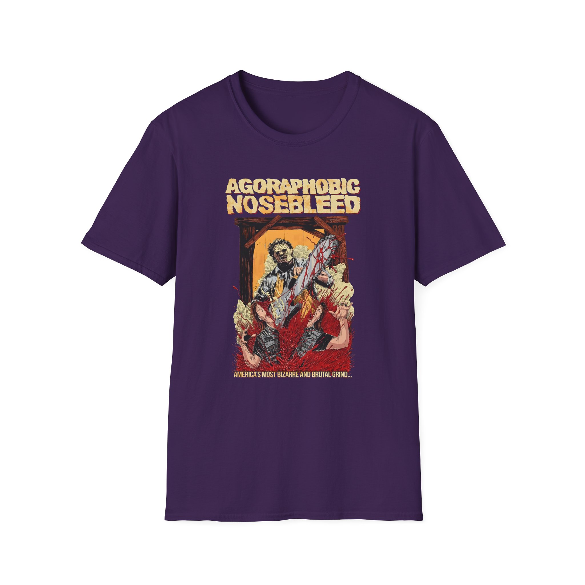 Agoraphobic Nosebleed Leatherface Unisex Softstyle T-Shirt