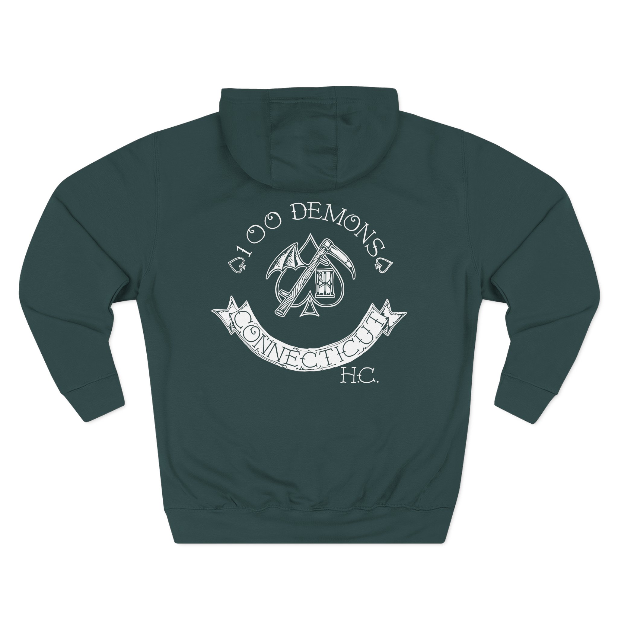 100 Demons Spade Sickle Three-Panel Fleece Hoodie