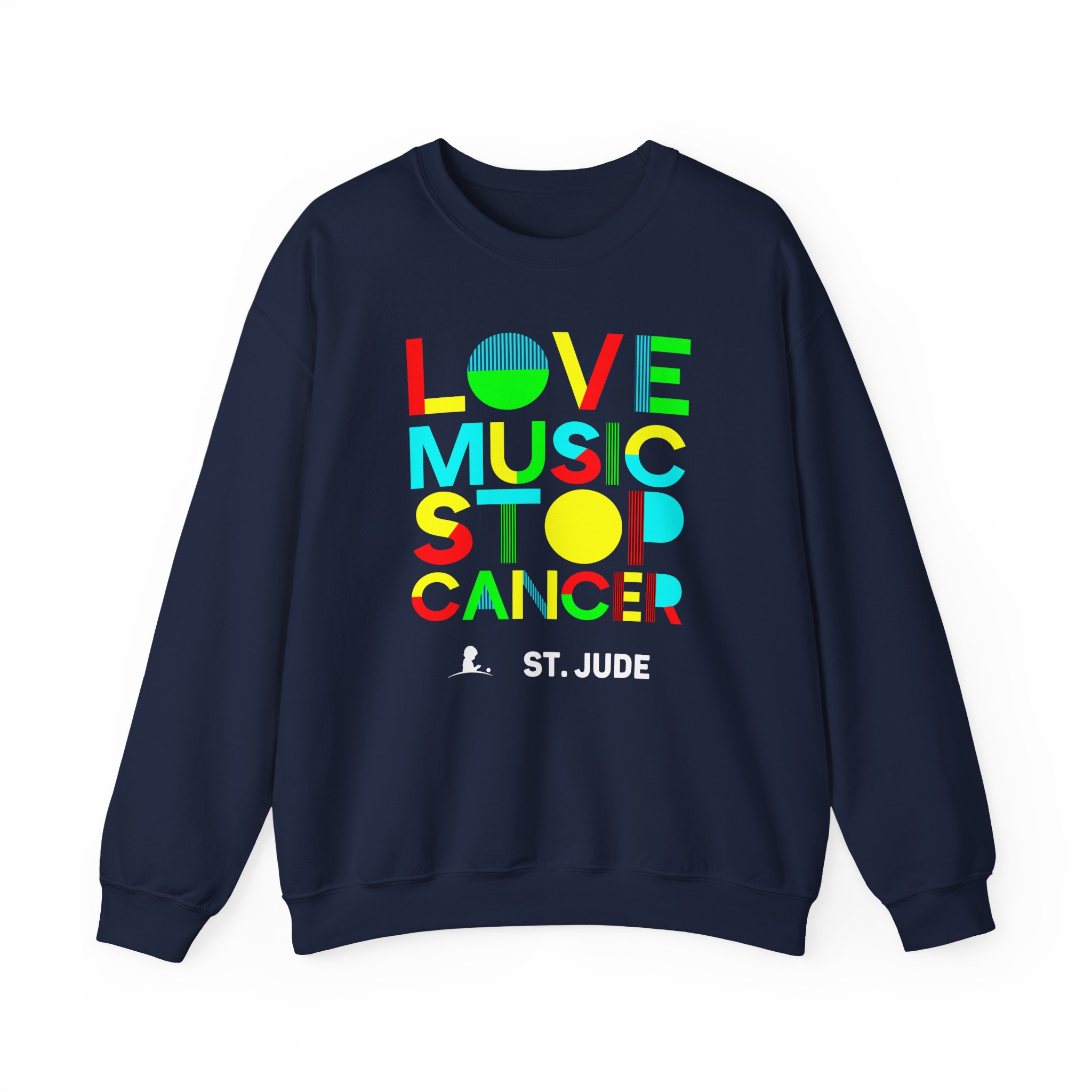 Liquid Stranger Love Music Stop Cancer Unisex Heavy Blendâ„¢ Crewneck Sweatshirt